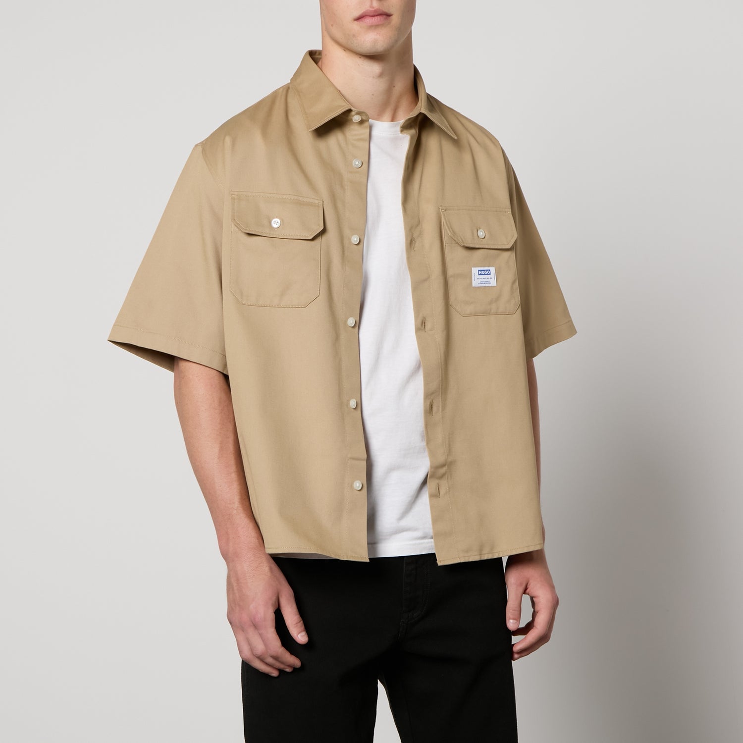 HUGO Blue Ekyno Woven-Cotton Shirt
