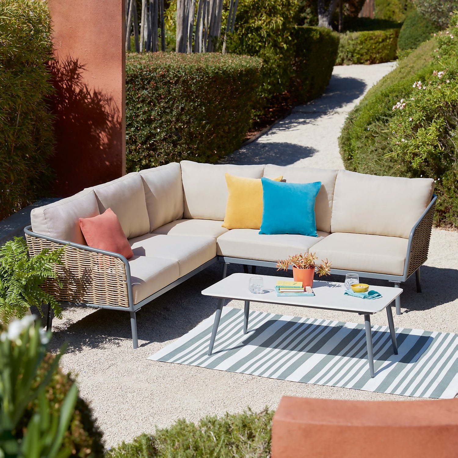 Outdoor corner top sofa homebase