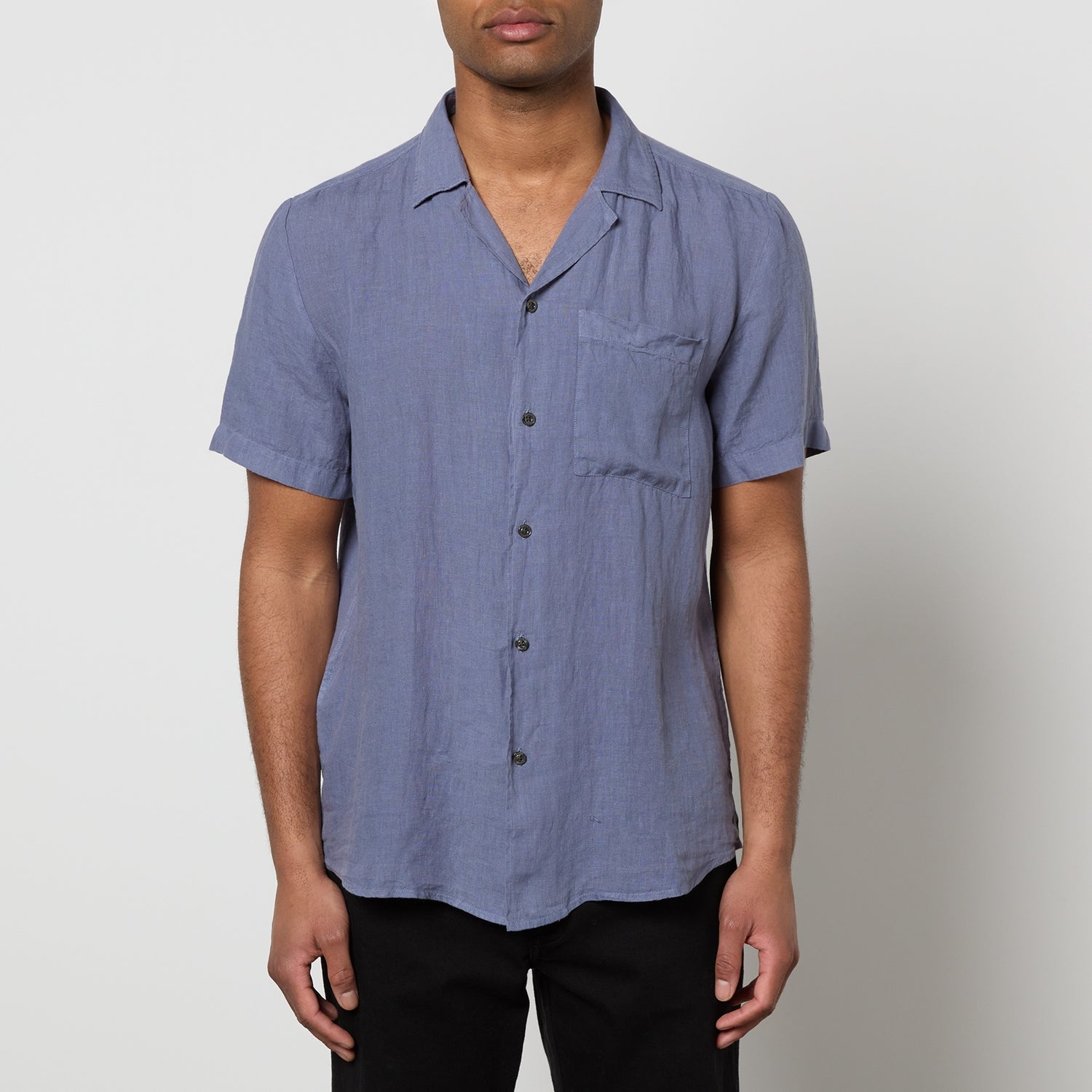 HUGO Ellino Linen Camp Collar Shirt - S