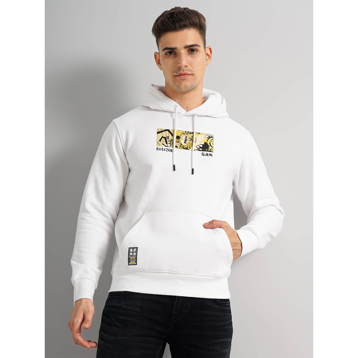White Cotton Poly Blend Gto SweatShirt Celio