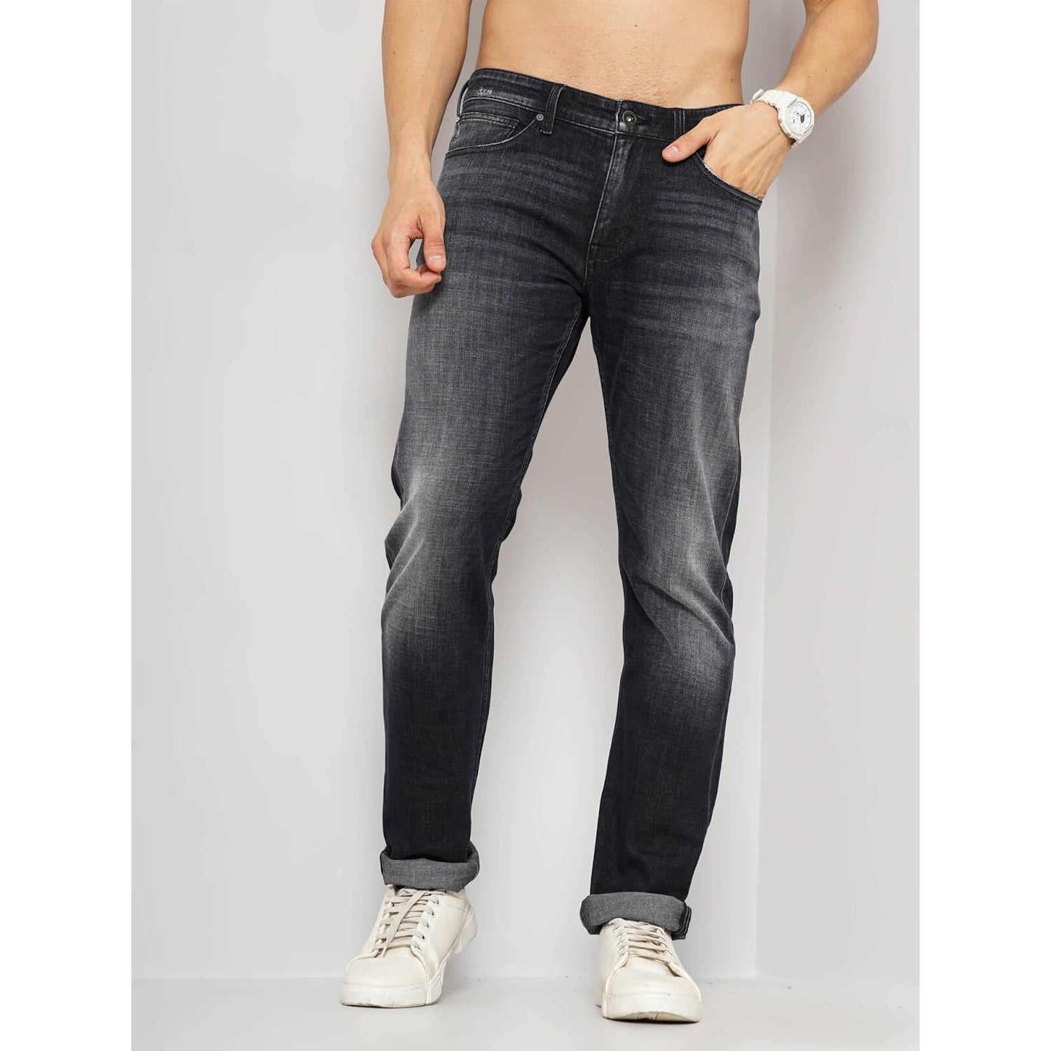 Black Cotton Blend Soft Touch Jeans Celio