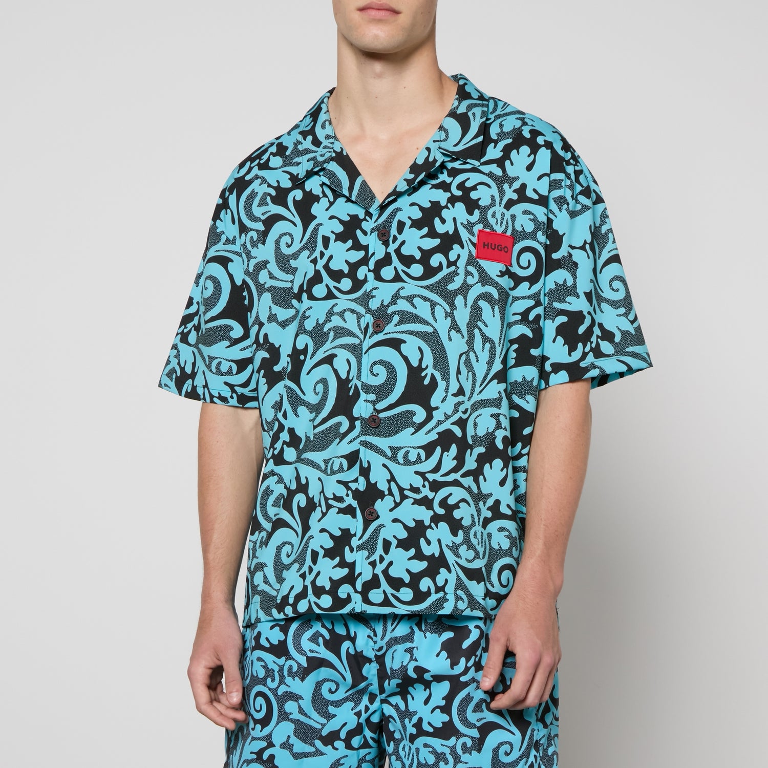 HUGO Bodywear Dayala Printed Crepe Beach Shirt