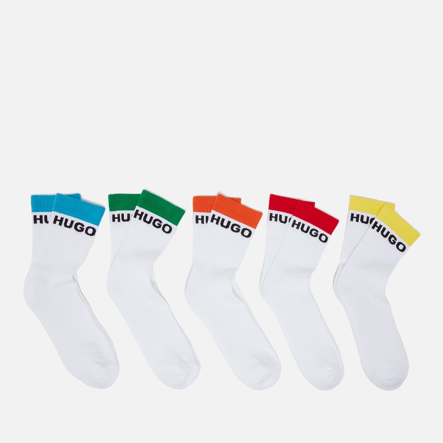 HUGO Bodywear 5-Pack Qs Rainbow Pride Cotton-Blend Socks - UK 6-UK 11