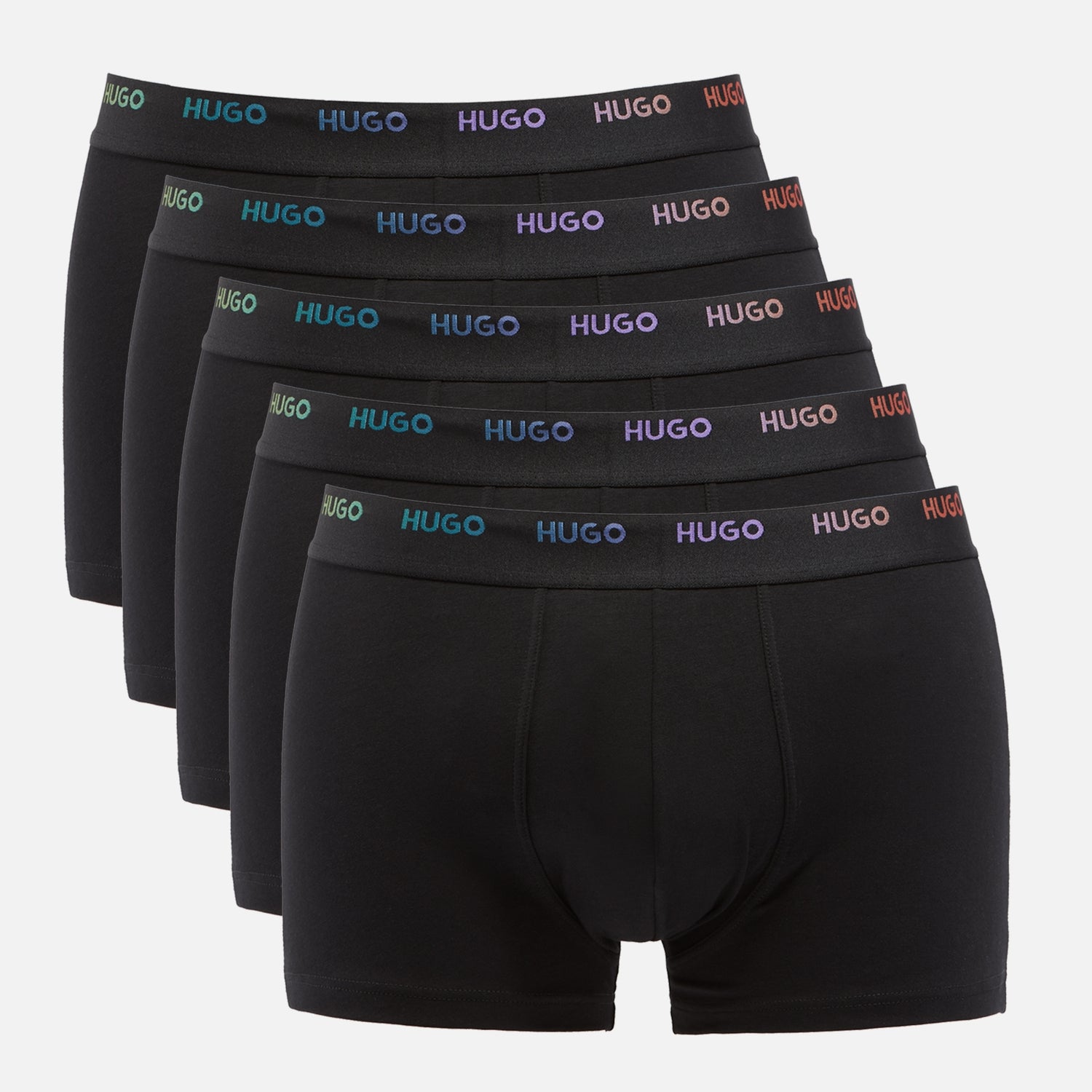 HUGO Bodywear Cotton-Blend Jersey 5-Pack Rainbow Boxer Shorts - S