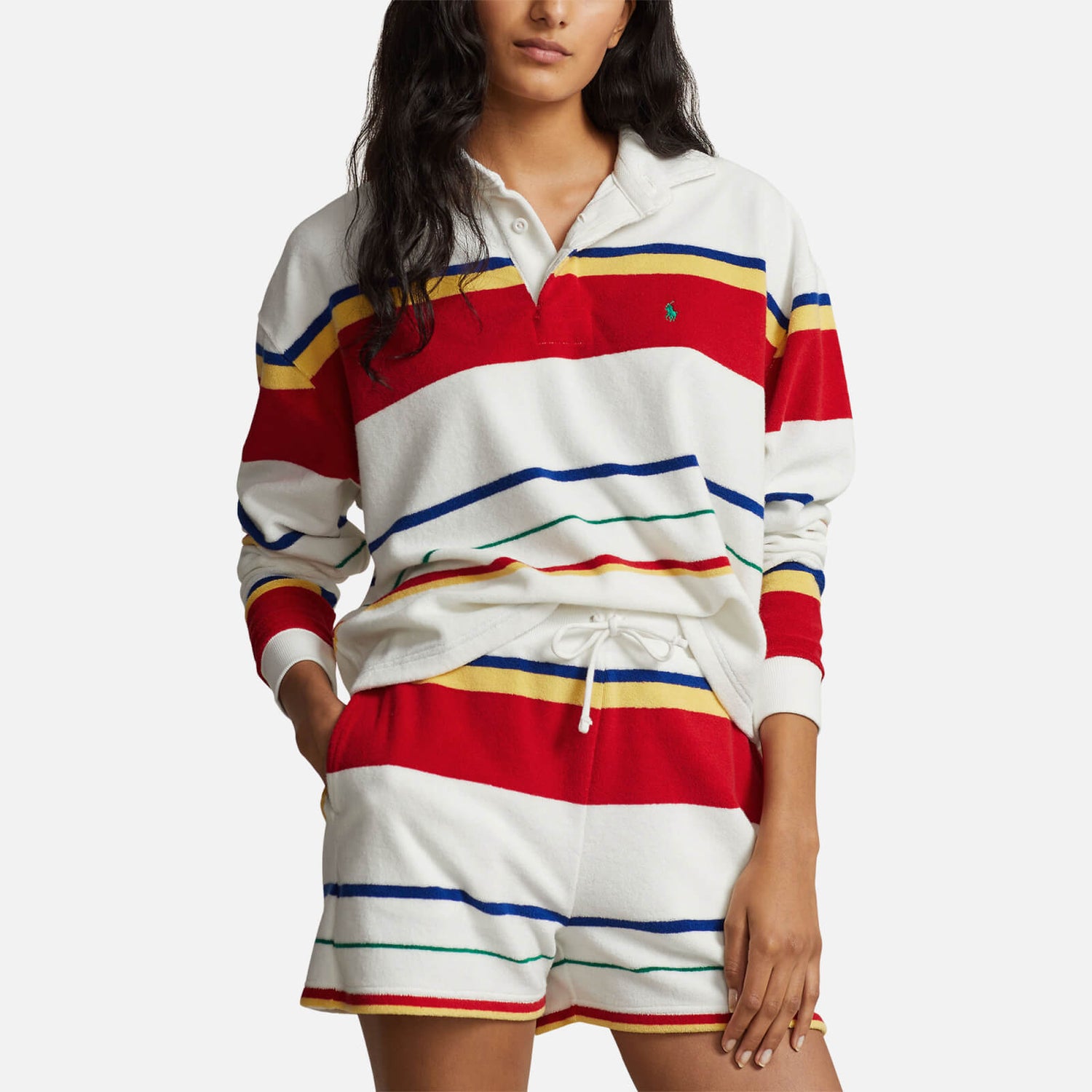 Polo Ralph Lauren Multi Stripe Flannel Rugby Sweatshirt - XS