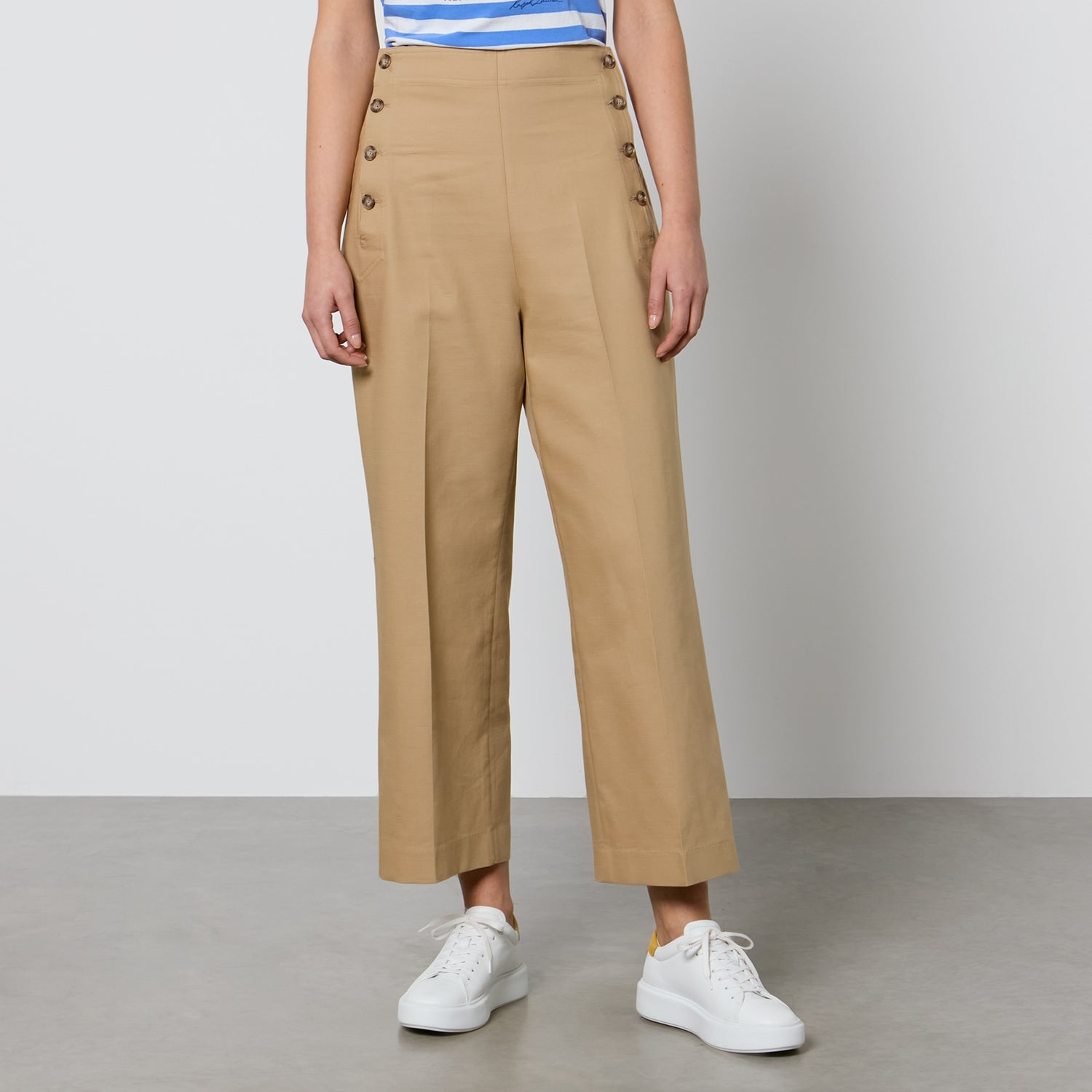 Polo Ralph Lauren Cropped Cotton-Twill Wide-Leg Trousers