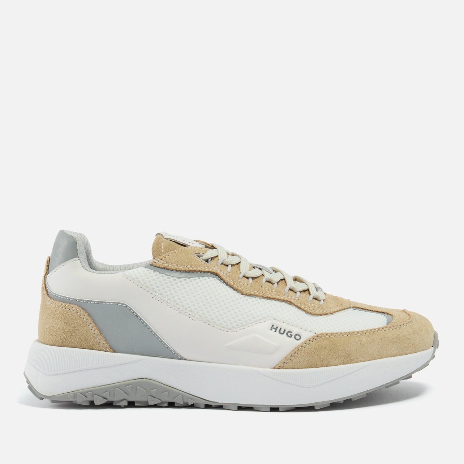 HUGO Men's Kane Runn Suede and Mesh Trainers - UK 10