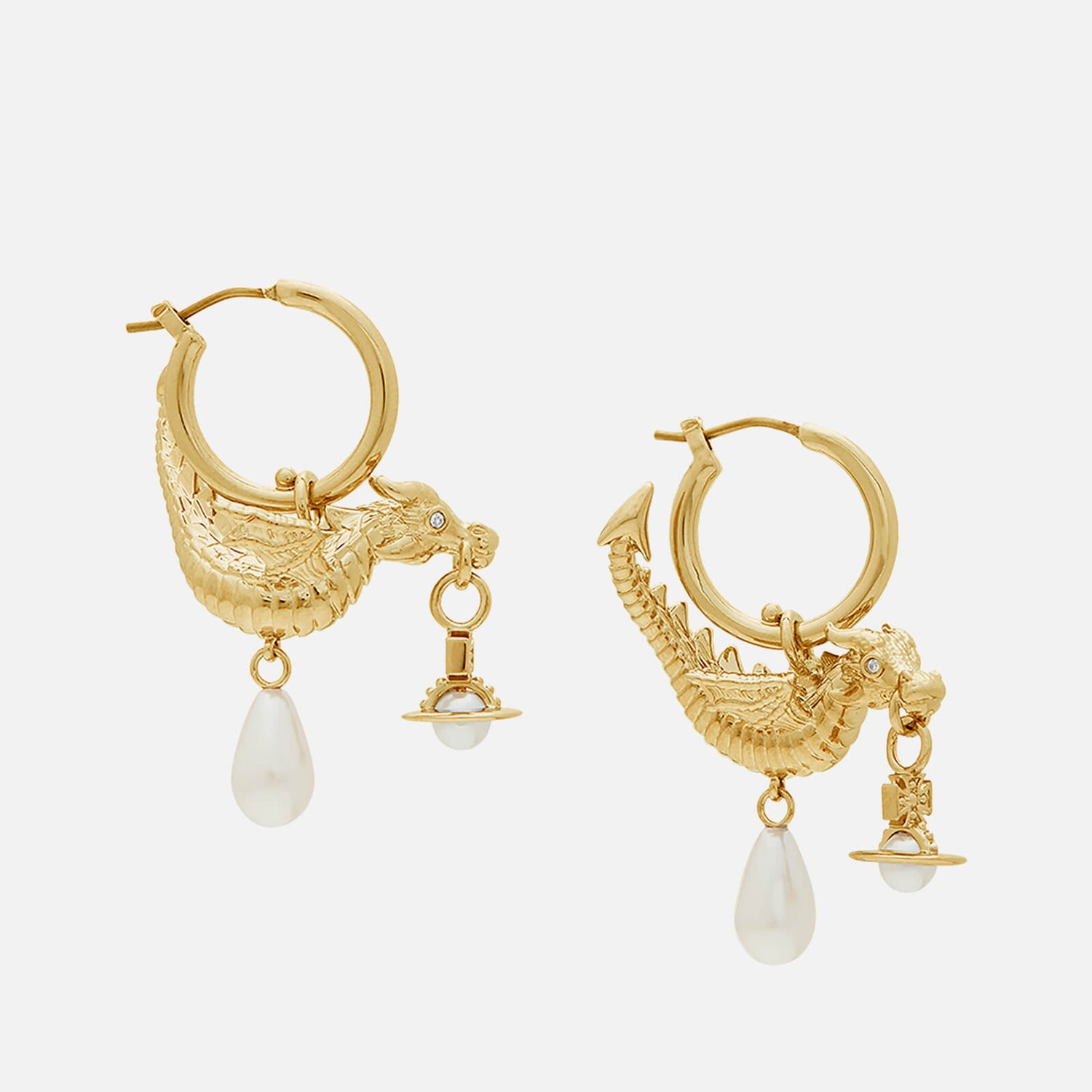 Vivienne Westwood Dragon Gold-Tone Pearl Drop Earrings