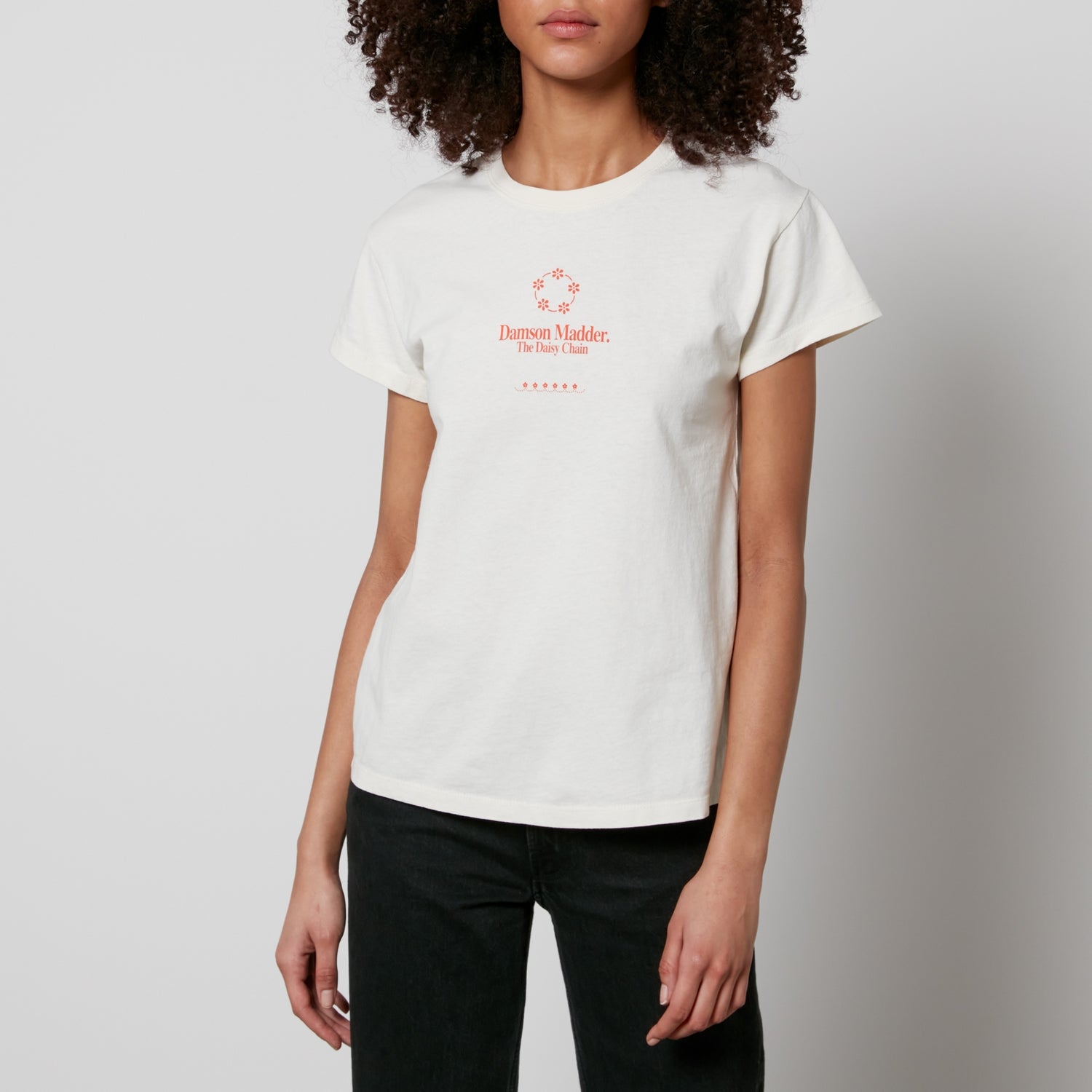 Damson Madder Daisy Chain Organic Cotton-Jersey T-Shirt - UK 8