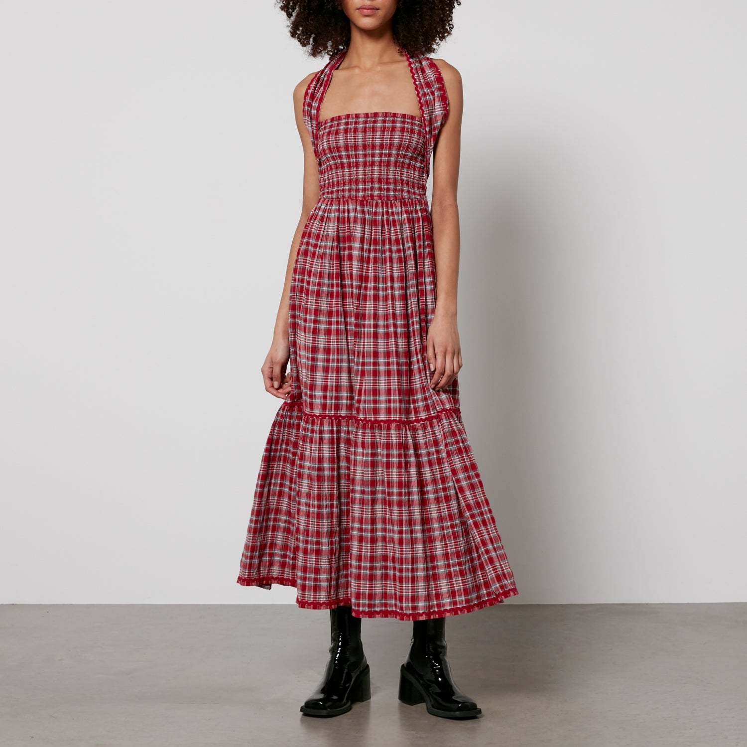 Damson Madder Pia Organic Cotton Midi Dress