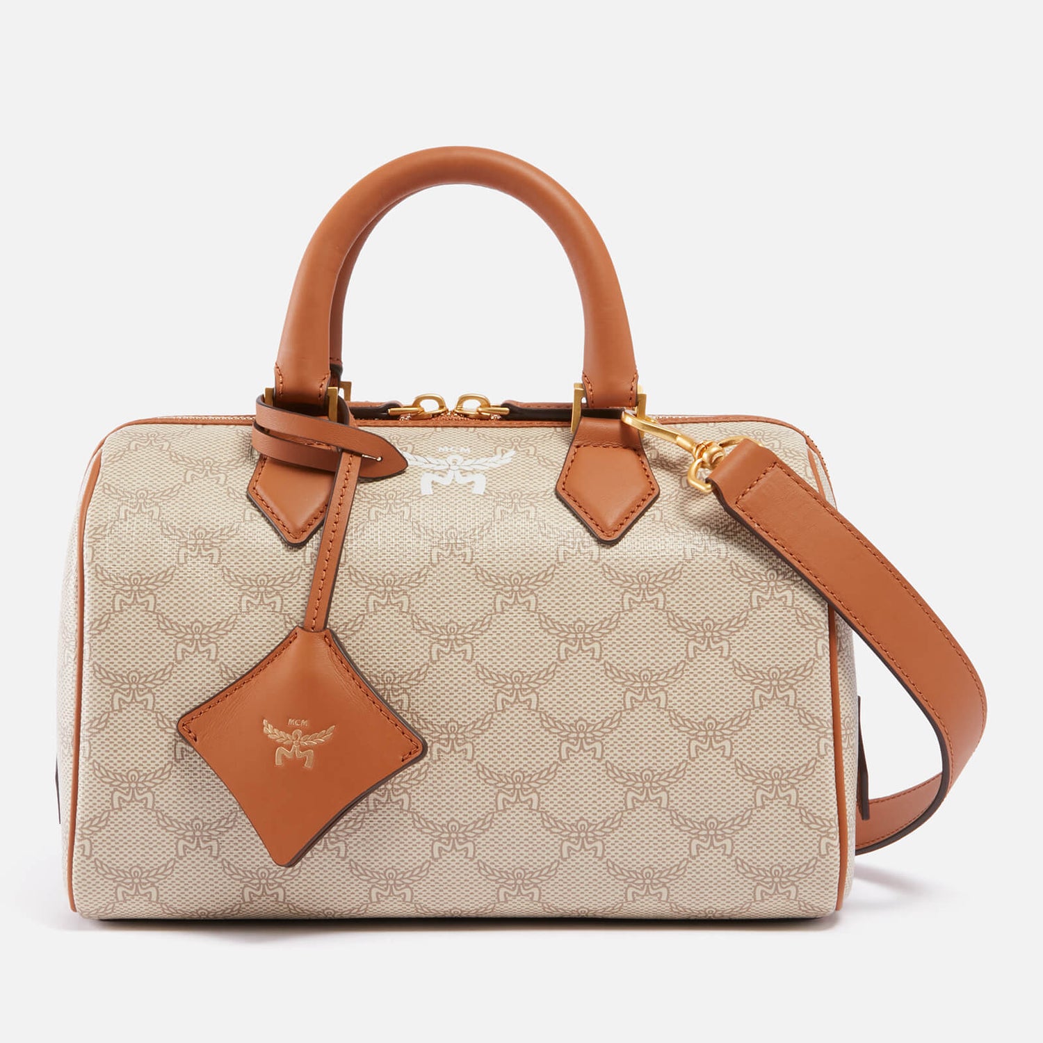 MCM Ella Boston Coated-Canvas Bowler Bag