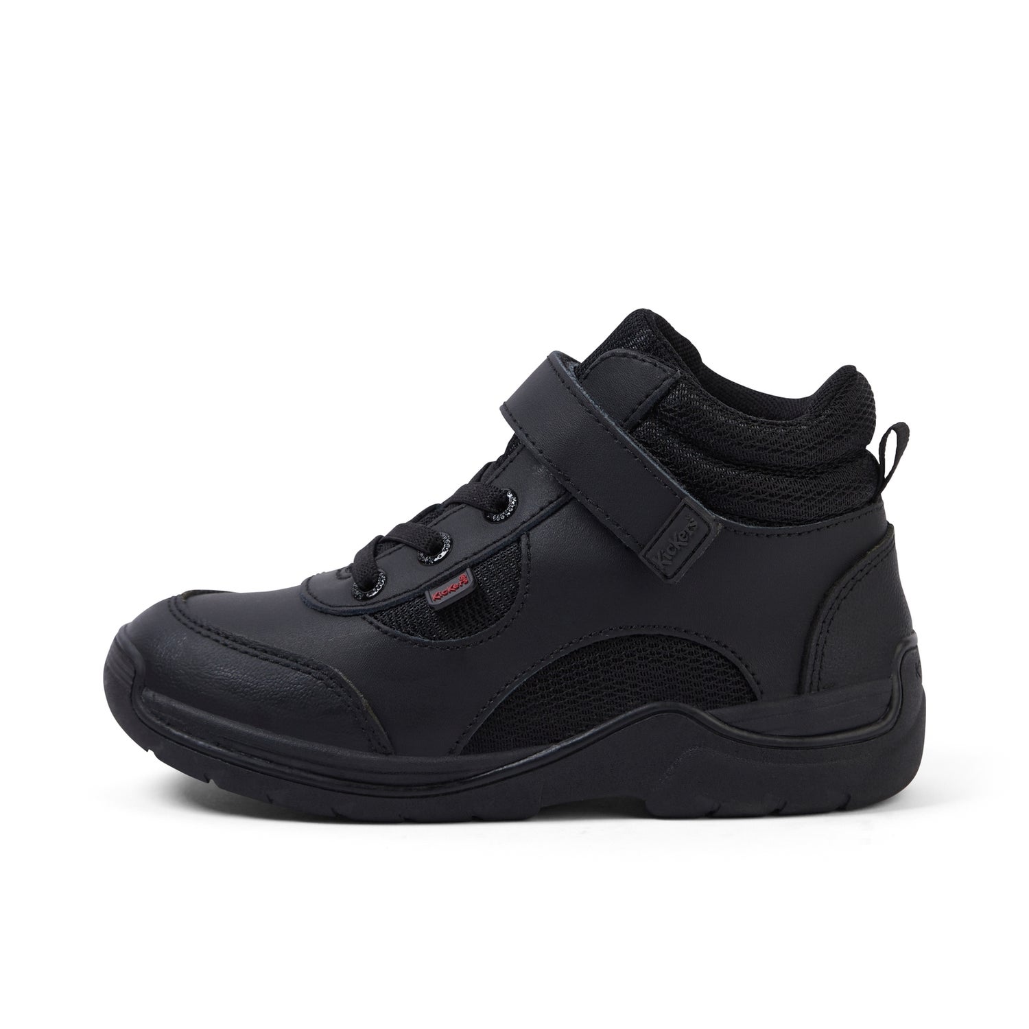 Junior Boys Stomper Hi Leather Black 12.5