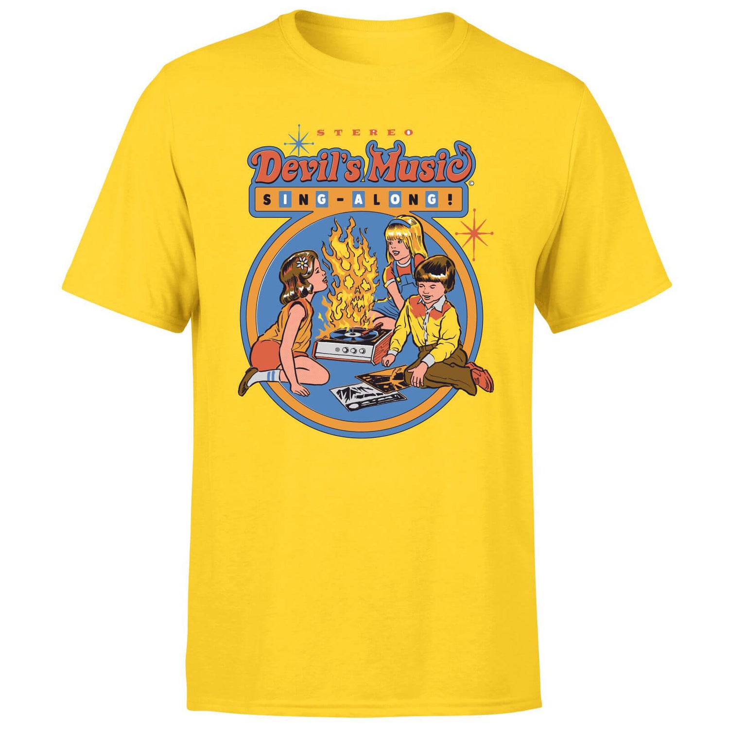 Devil's Music Sing-Along Men's T-Shirt - Yellow