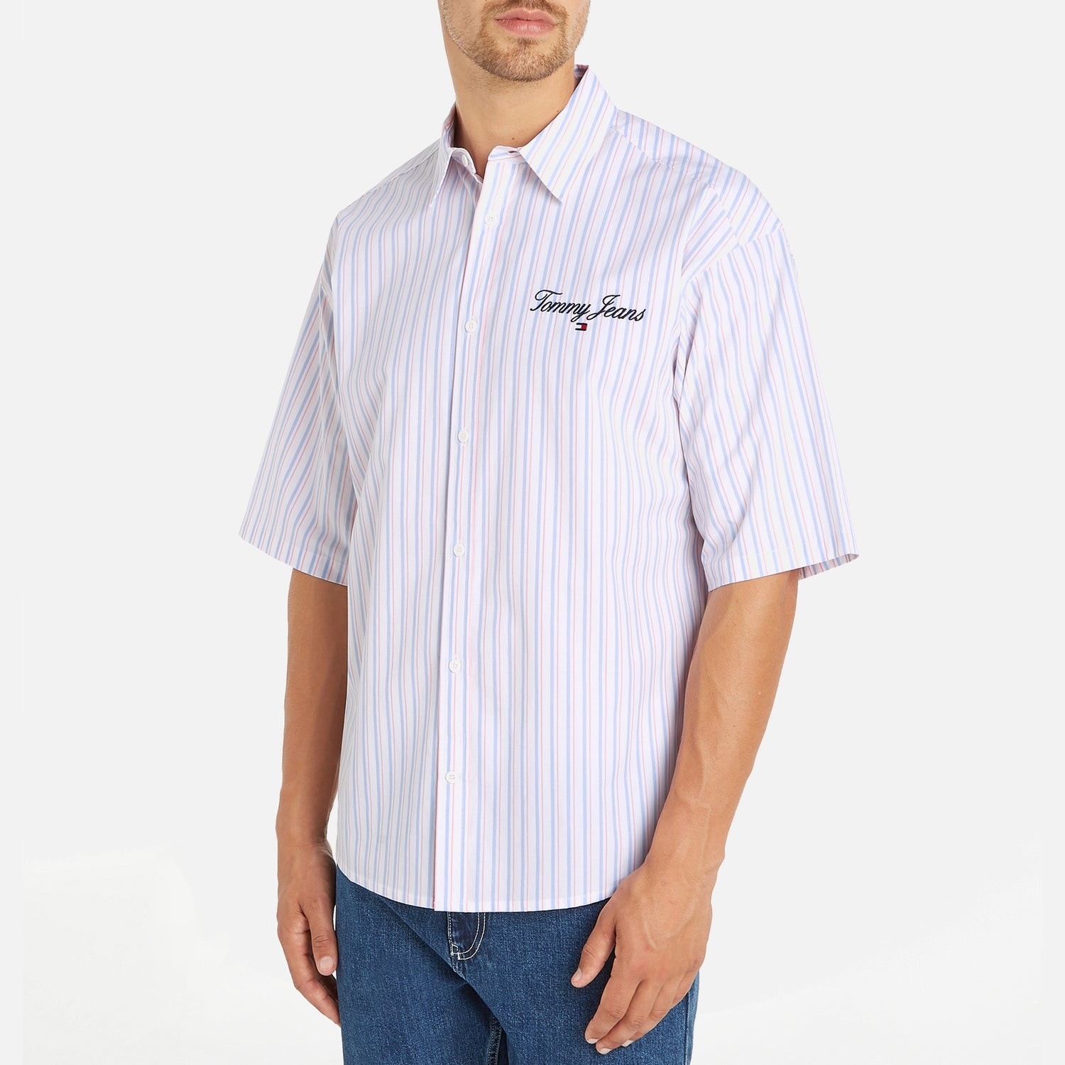 Tommy Jeans Stripe Luxe Cotton-Poplin Shirt - S