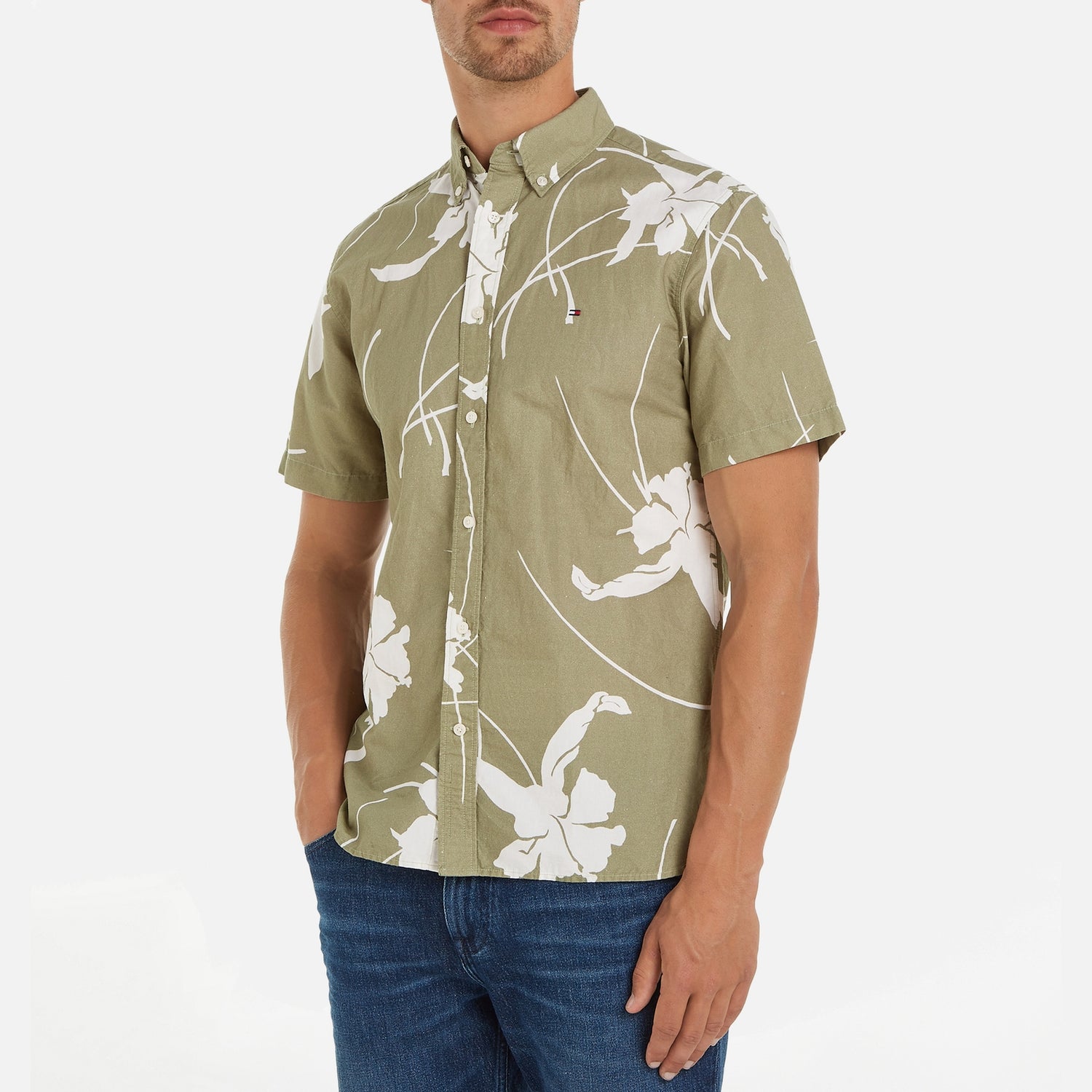 Tommy Hilfiger Tropical Print Organic Cotton Shirt - XXL