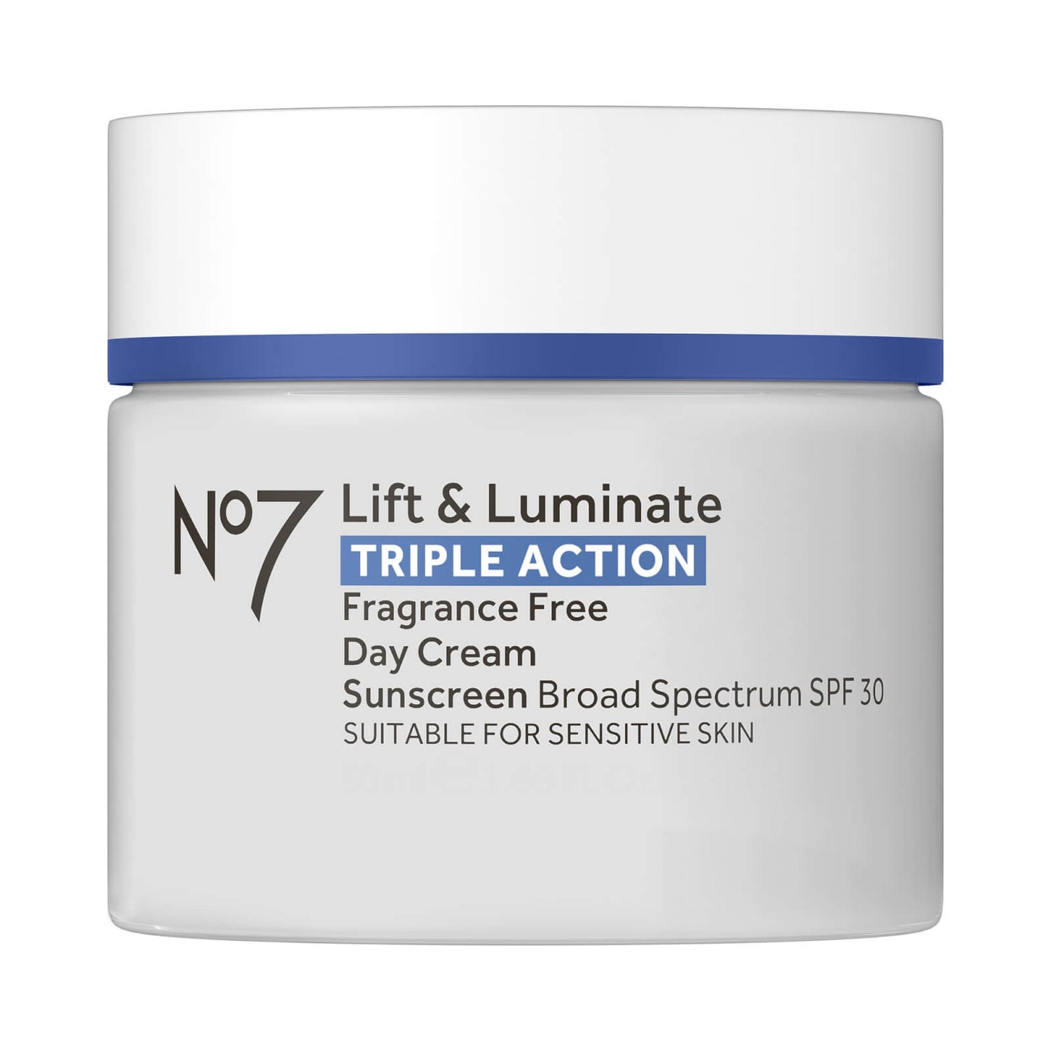 No7 Lift & Luminate Triple Action Fragrance Free Day Cream 50ml