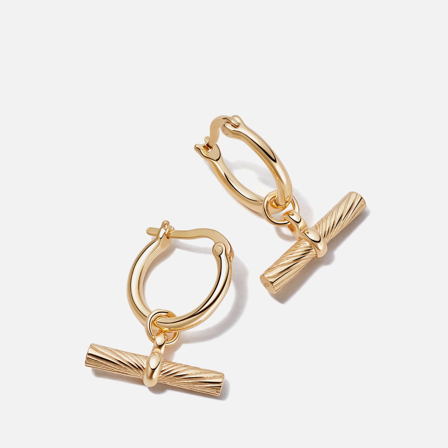 Daisy London Estée Lalonde T-Bar 18-Karat Gold-Plated Drop Earrings