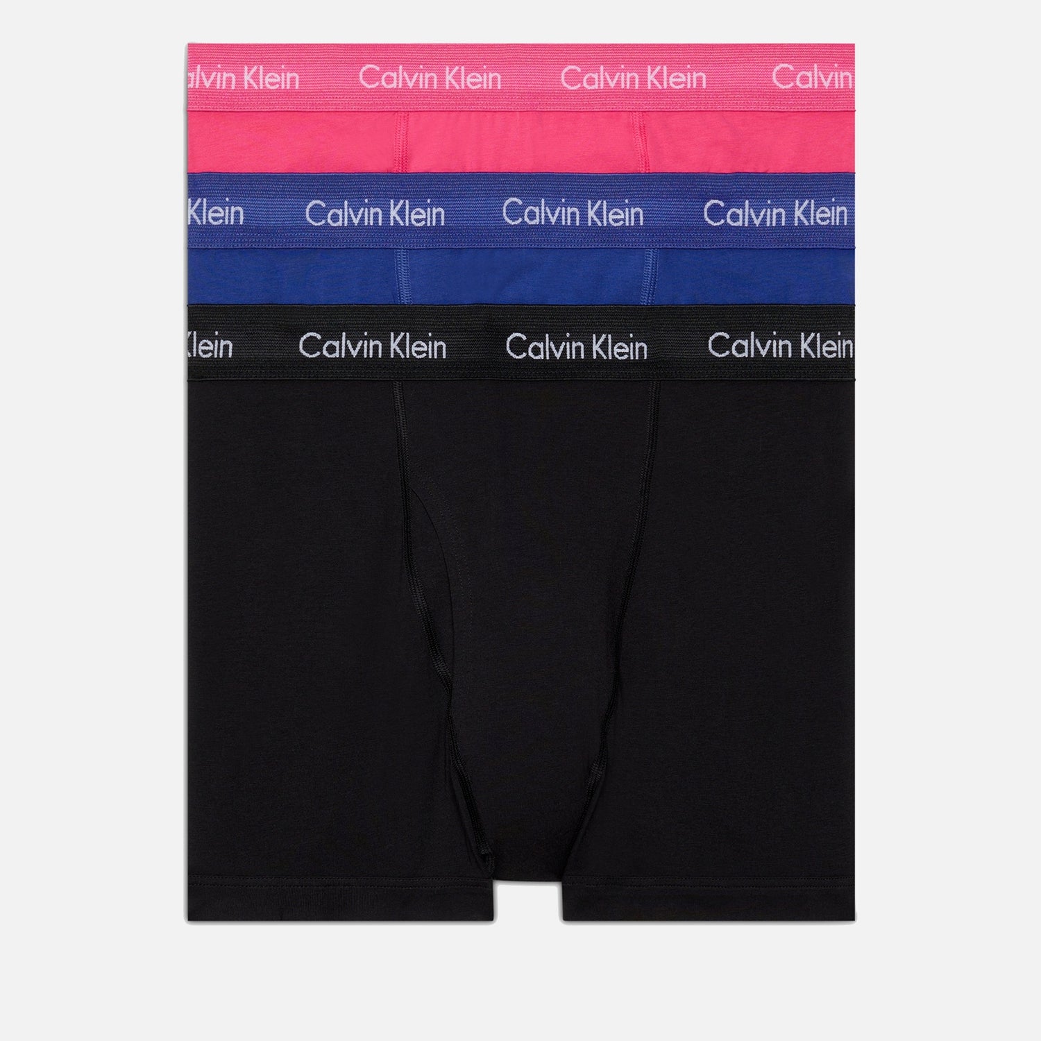 Calvin Klein Wicking 3-Pack Stretch Cotton-Blend Trunk Boxers - S