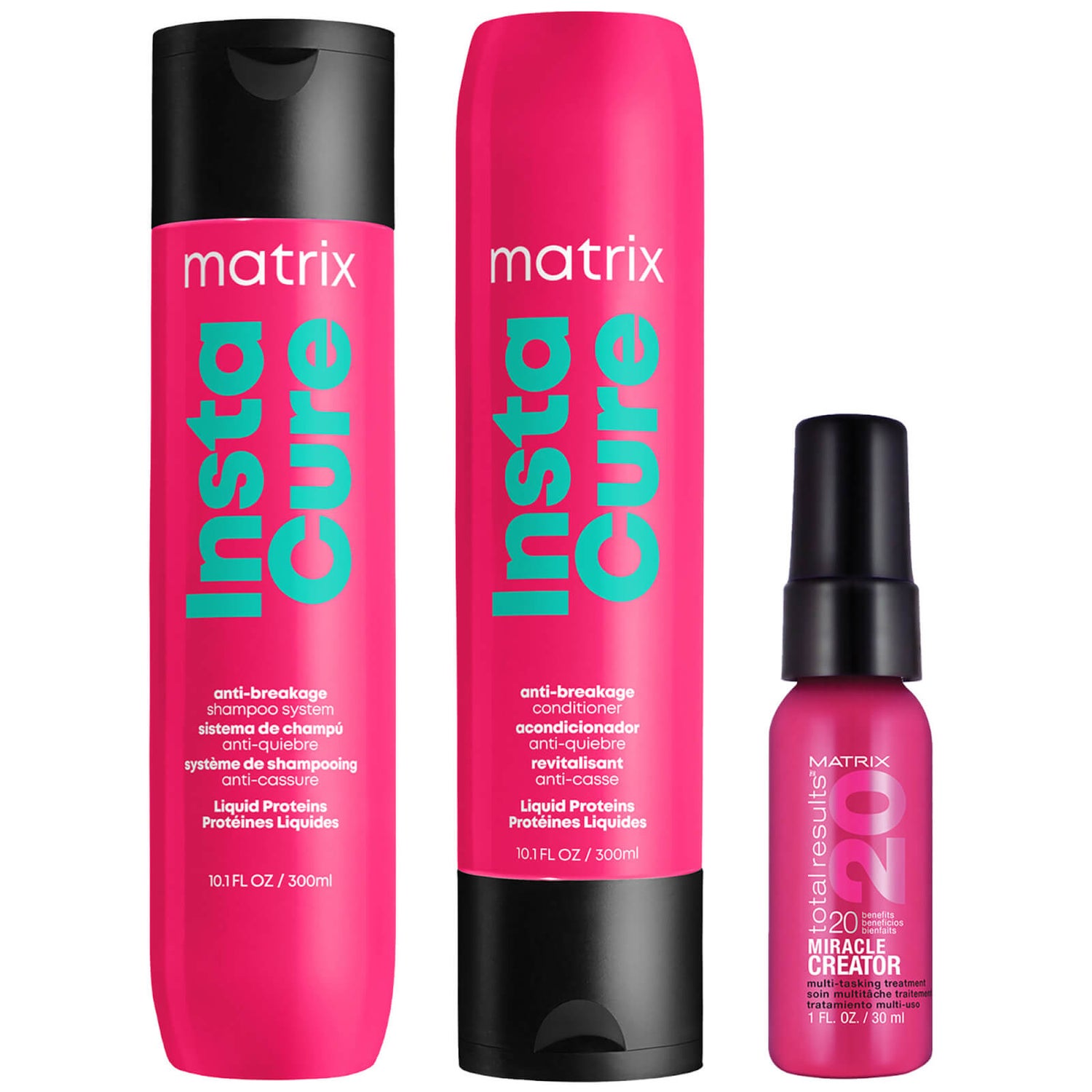 Matrix InstaCure Anti-Breakage Shampoo 300ml, Conditioner 300ml + Mini Miracle Creator 30ml To Strengthen Hair (Worth £32.70)