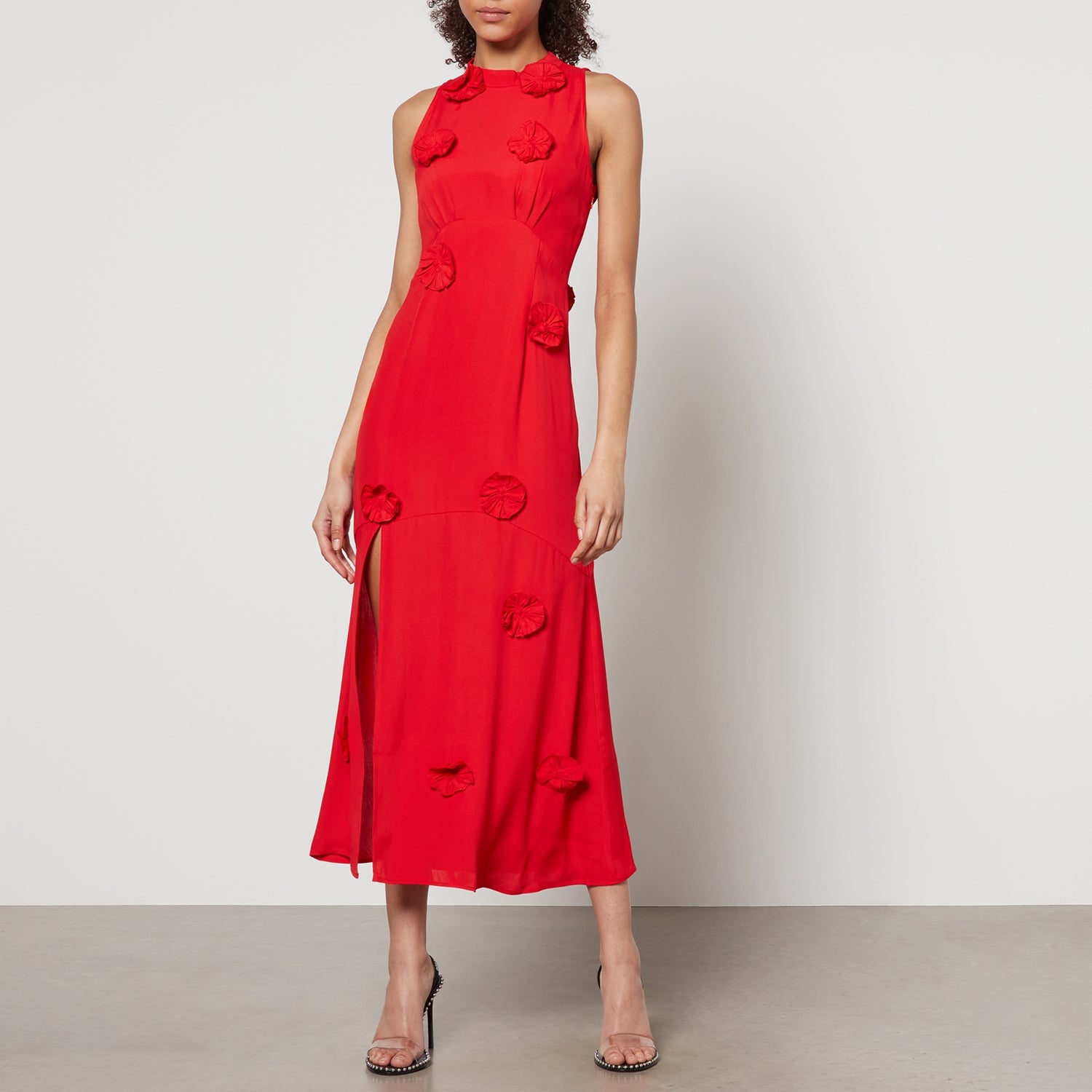 Hope & Ivy Keely Rosette Crepe Dress - UK 8