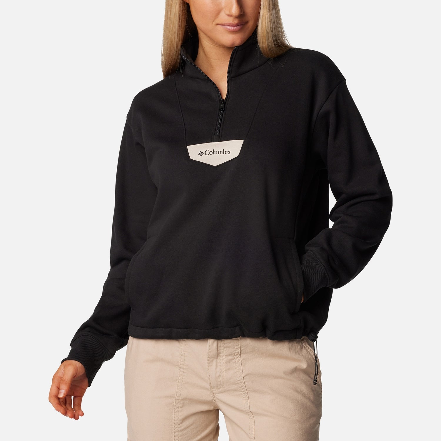 Columbia Women's Columbia Lodge™ Quarter Zip Sweatshirt - Black/Dark Stone