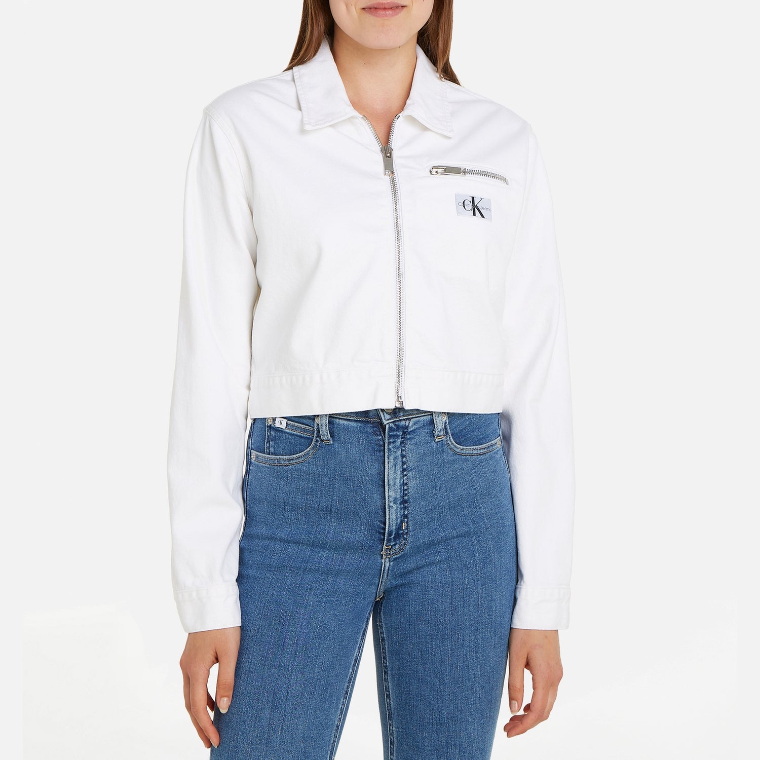 Calvin Klein Jeans Zipped Recycled Denim Jacket - XS