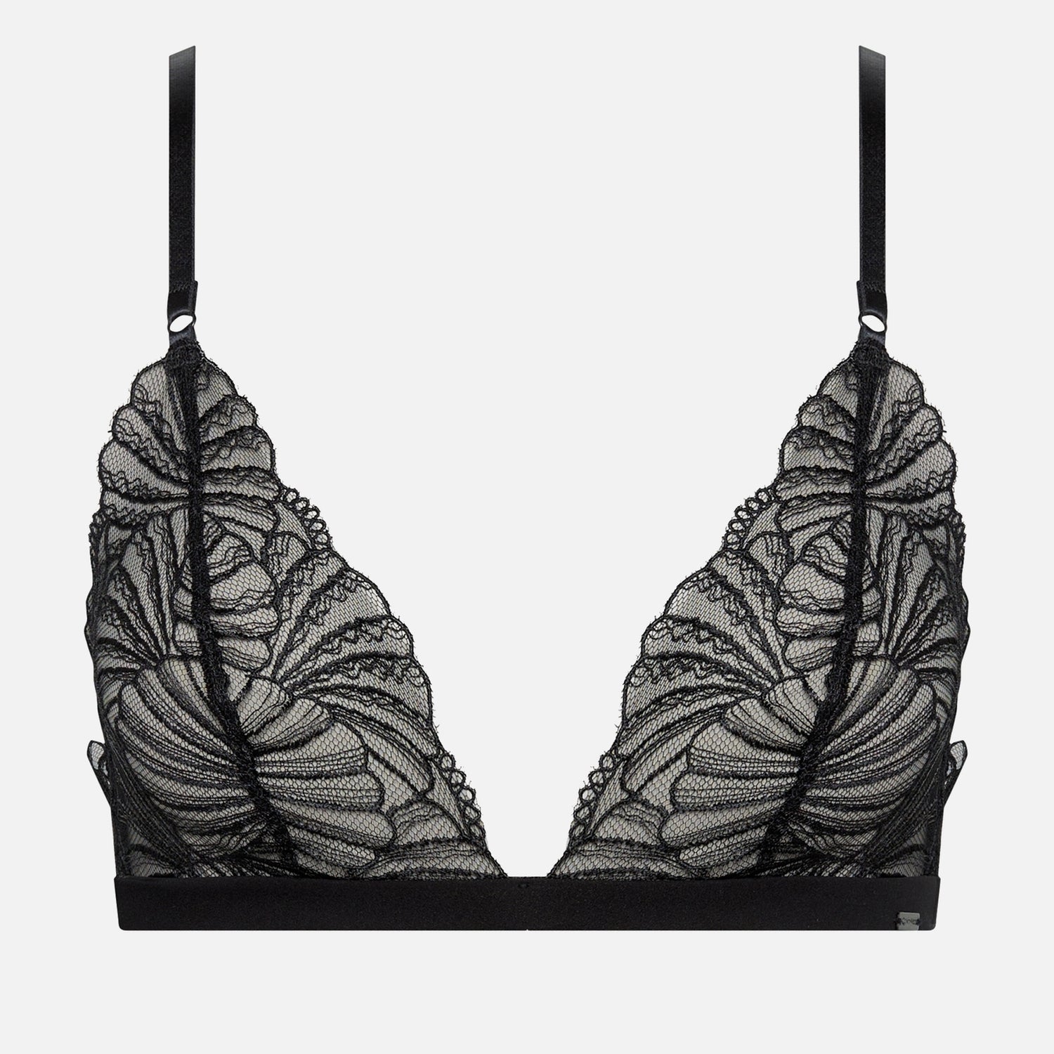 Calvin Klein Sheer Embroidered Stretch-Lace Unlined Triangle Bra - S