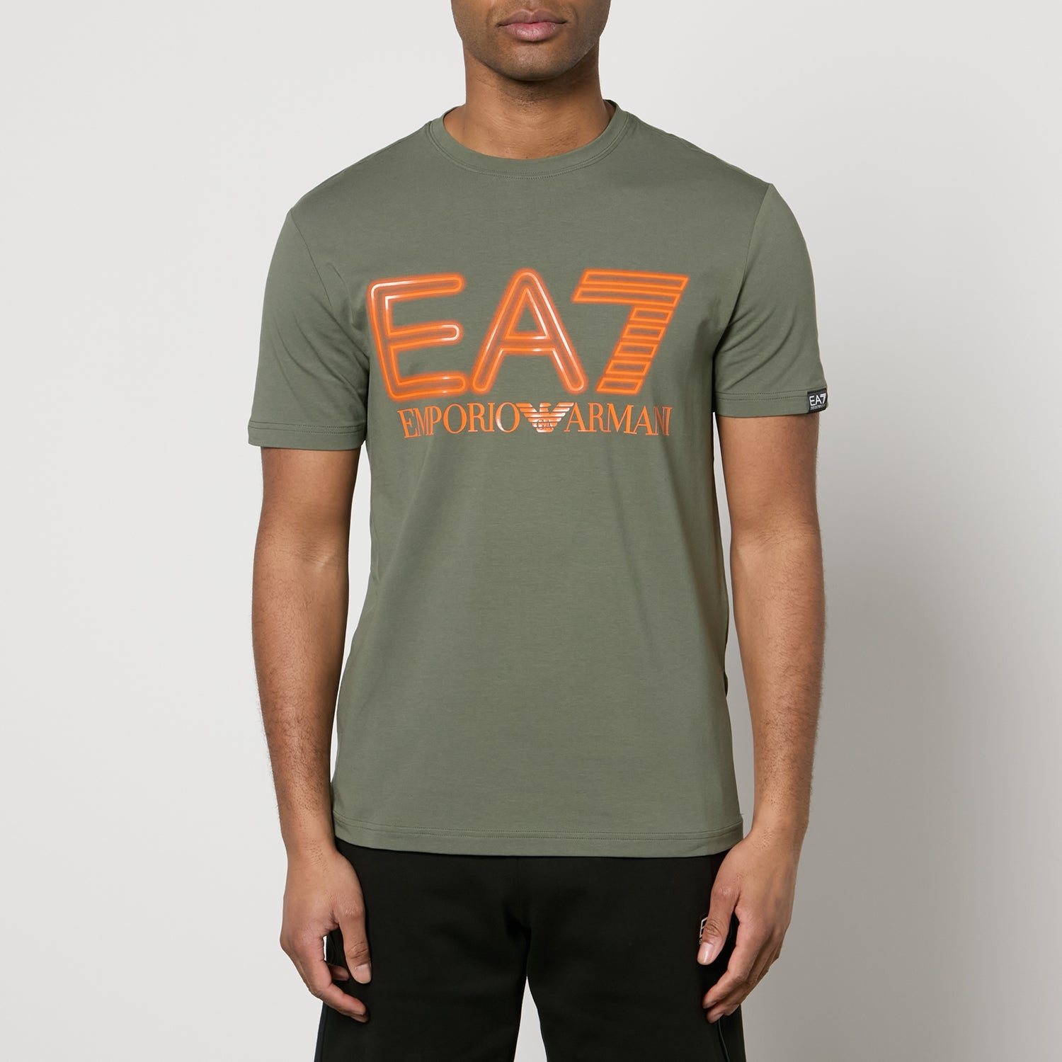 EA7 Oversized Logo Stretch Cotton-Blend T-shirt - XXL
