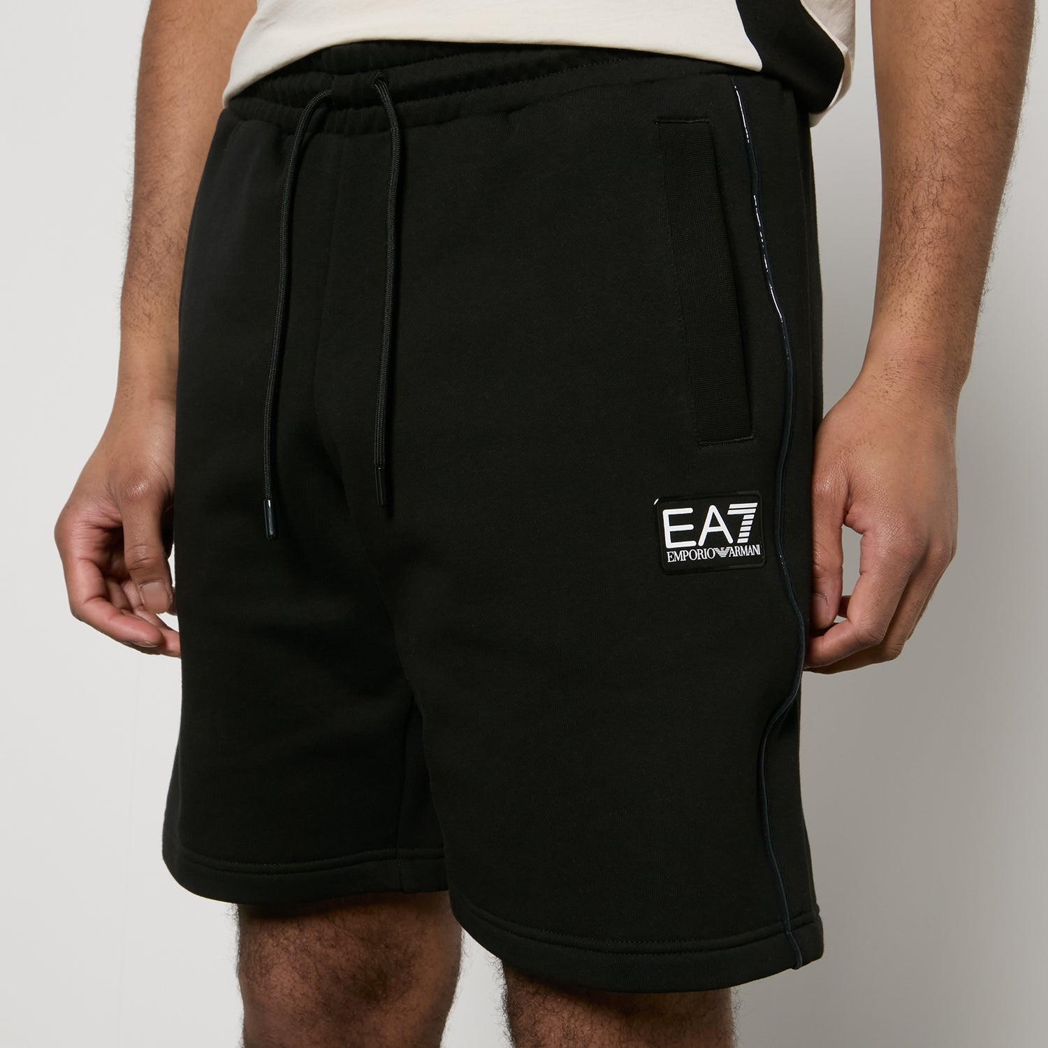 EA7 Core ID Box Logo Cotton-Blend Shorts - M