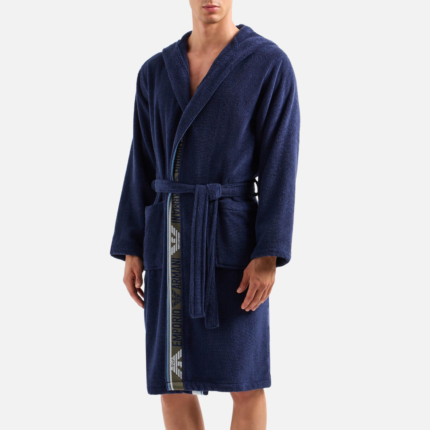 Emporio Armani Bodywear Cotton-Flannel Bath Robe - XL