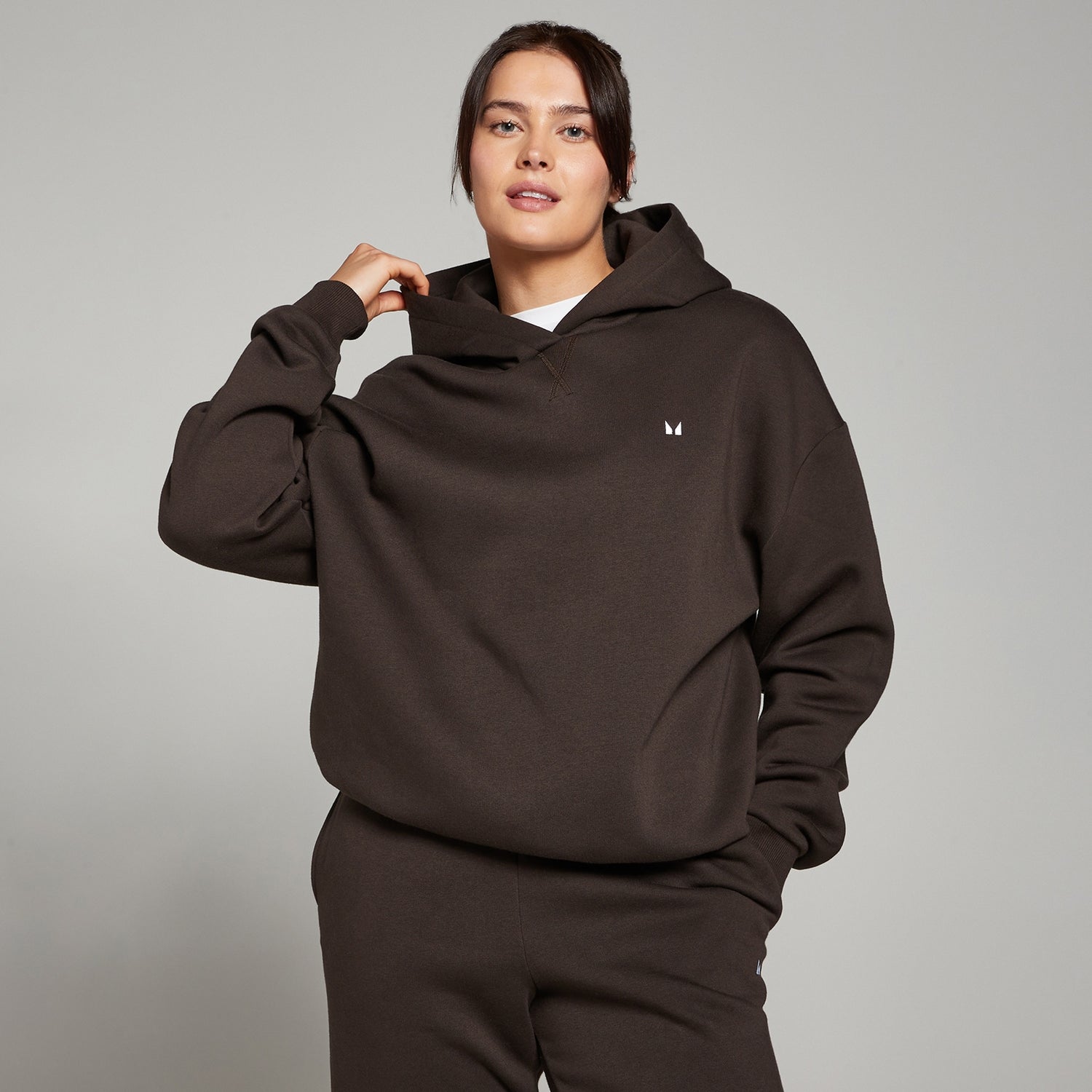 MP Basic oversized hoodie voor dames - Koffiebruin - XS