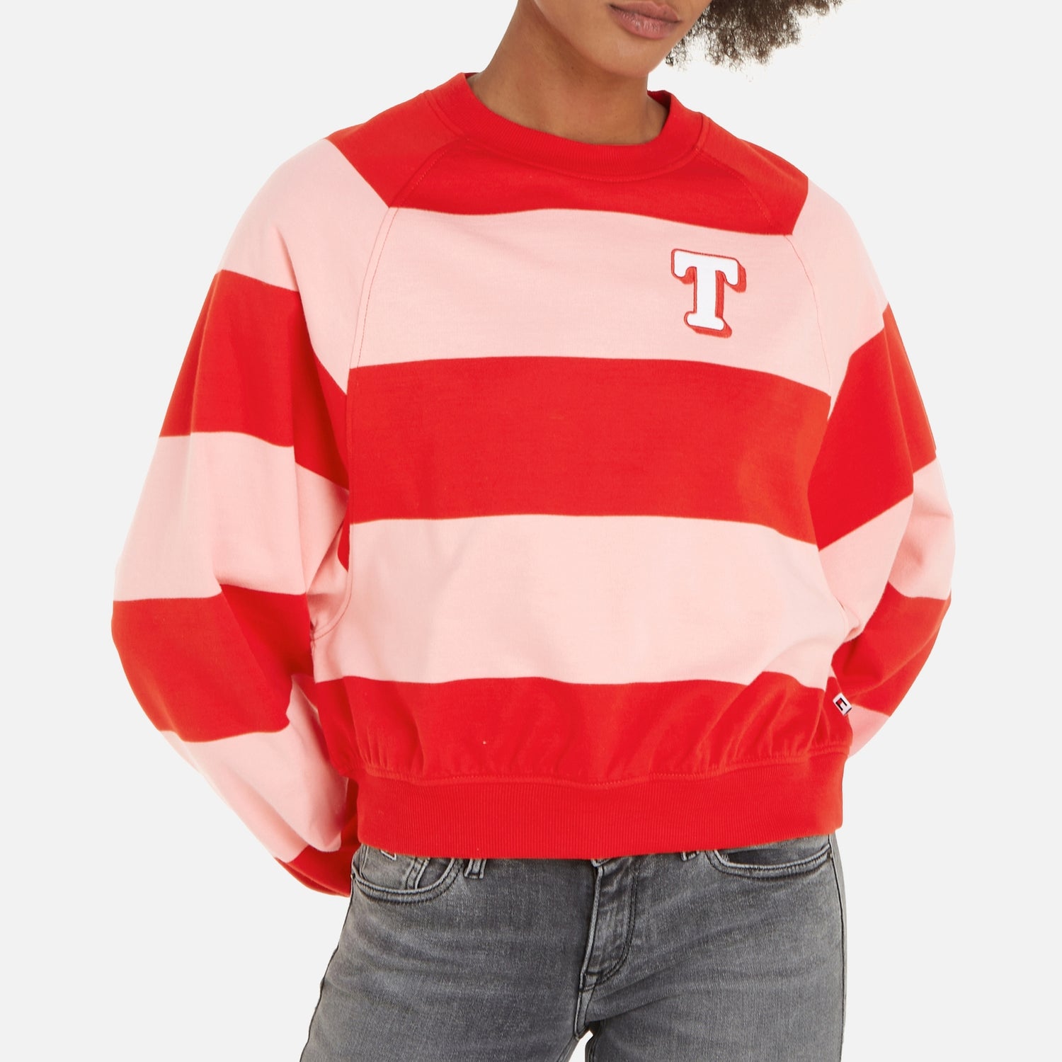 Tommy Jeans Striped Two-Tone Cotton Sweatshirt - XS