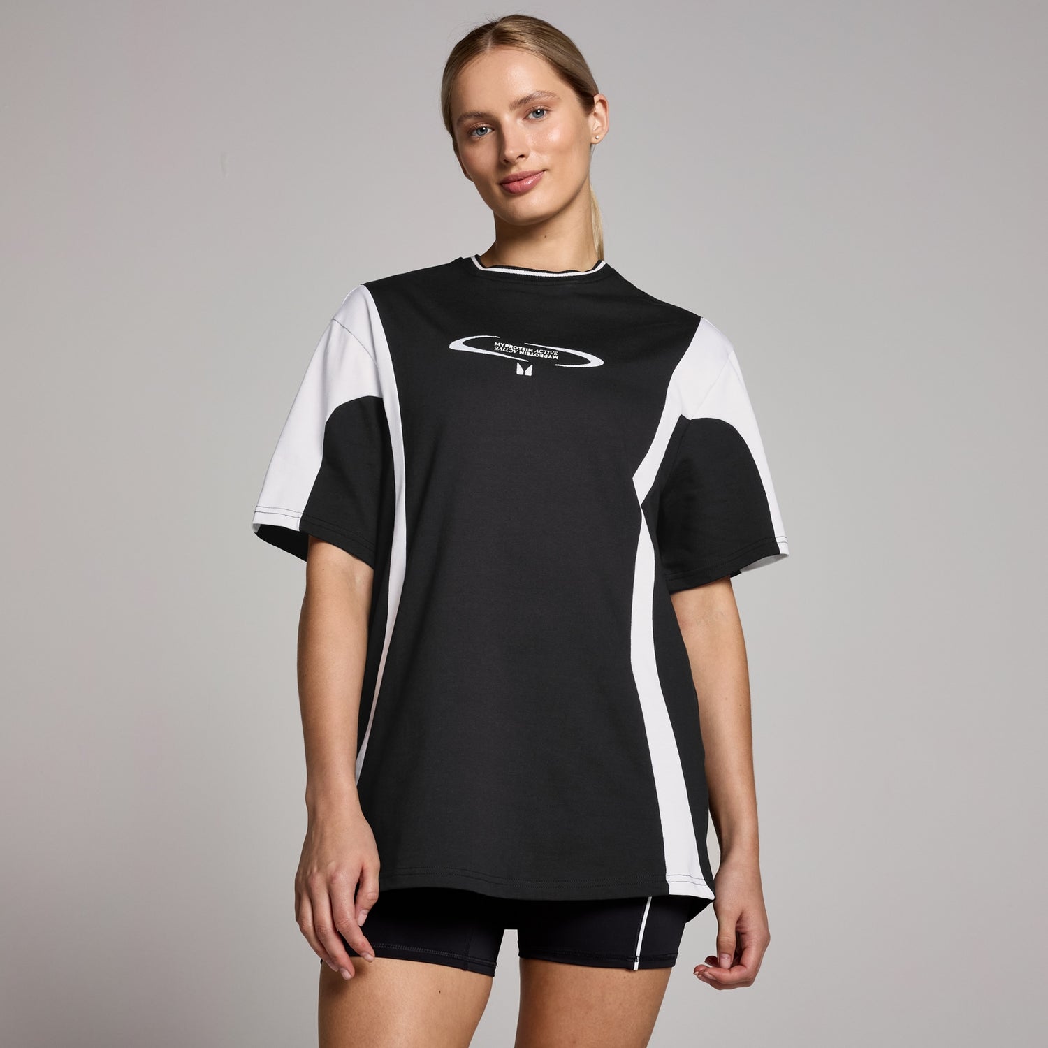 MP Women's Tempo Contrast Retro Oversized T-Shirt - Black