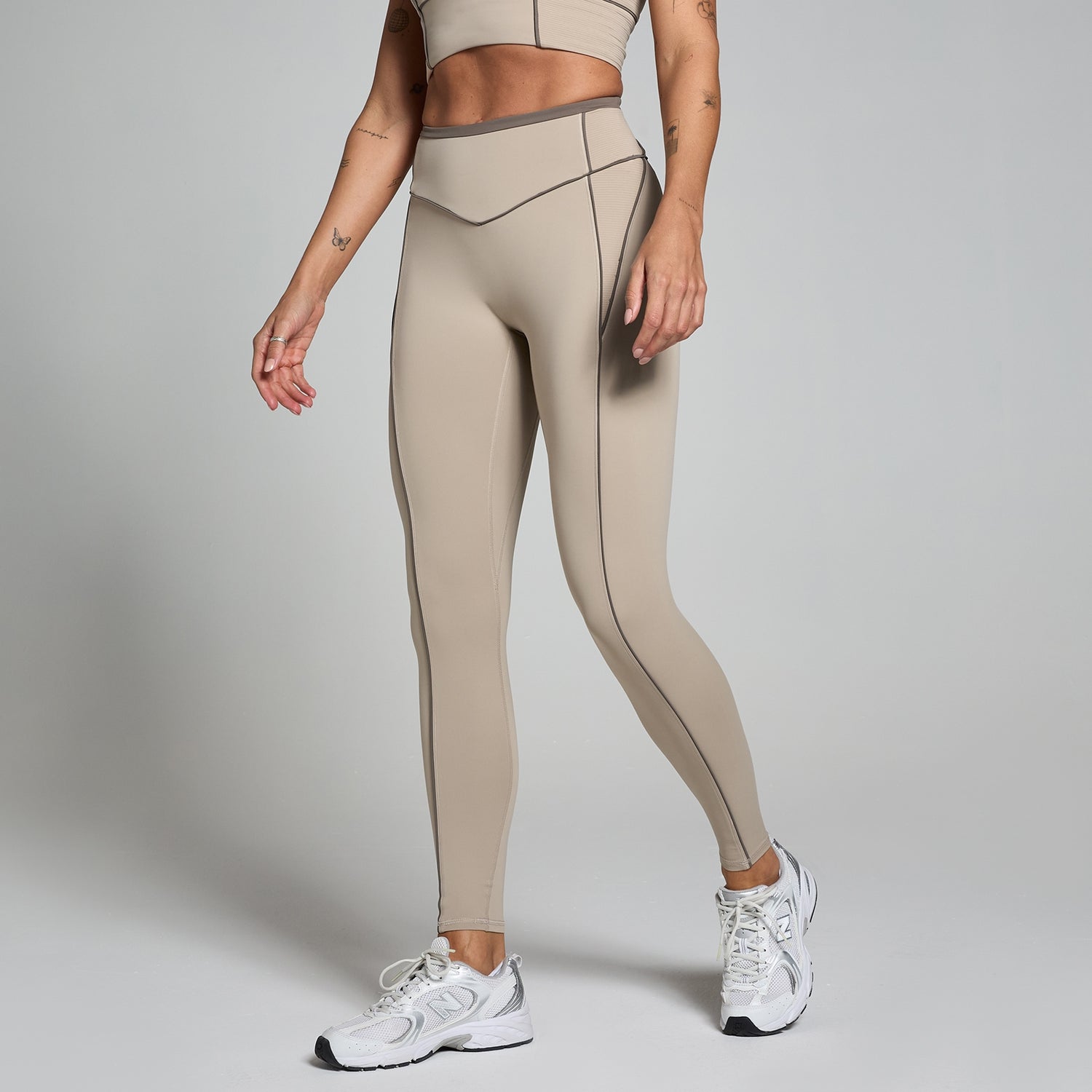 MP Women's Tempo Contrast Texture Leggings - Cashmere - XL