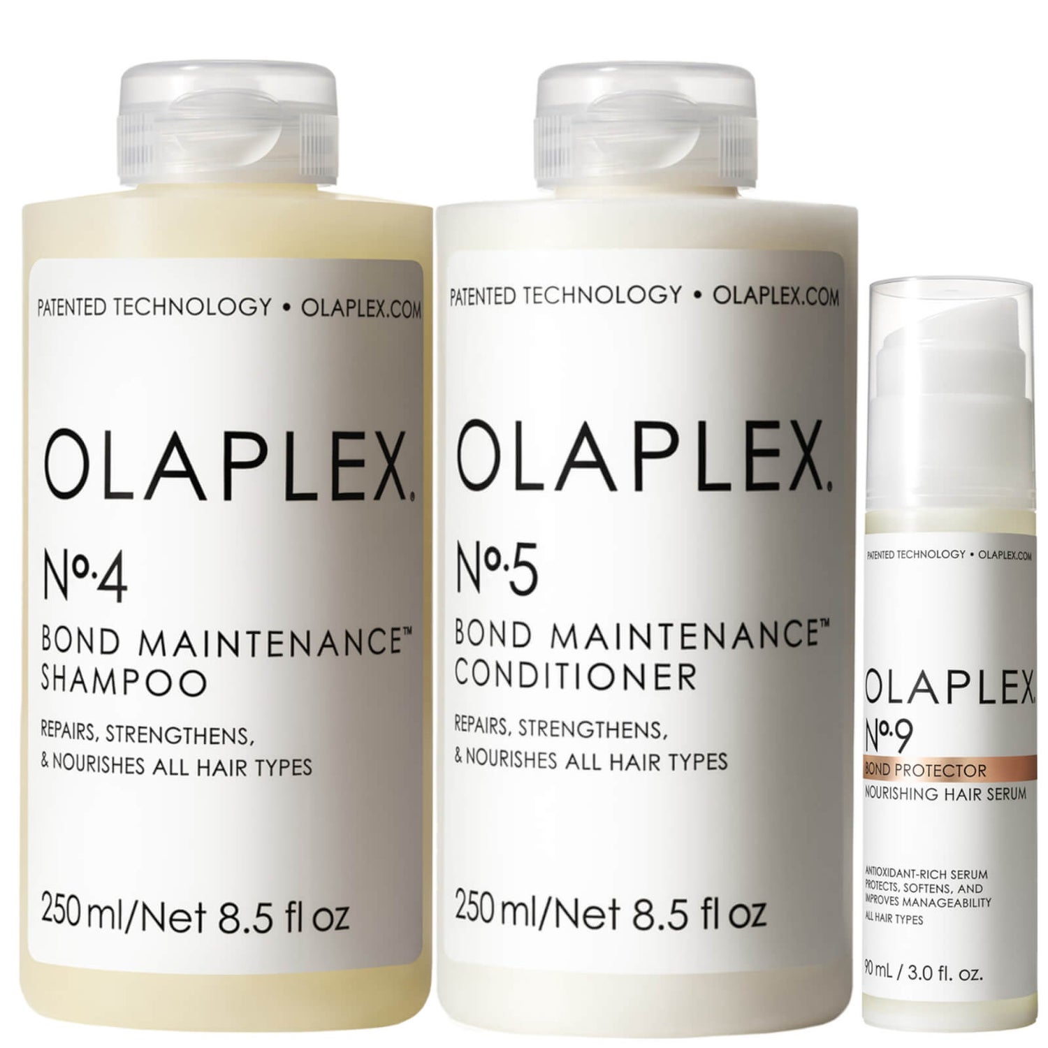 Nourished Hair Essentials de Olaplex - n.º 4, n.º 5 y n.º 9