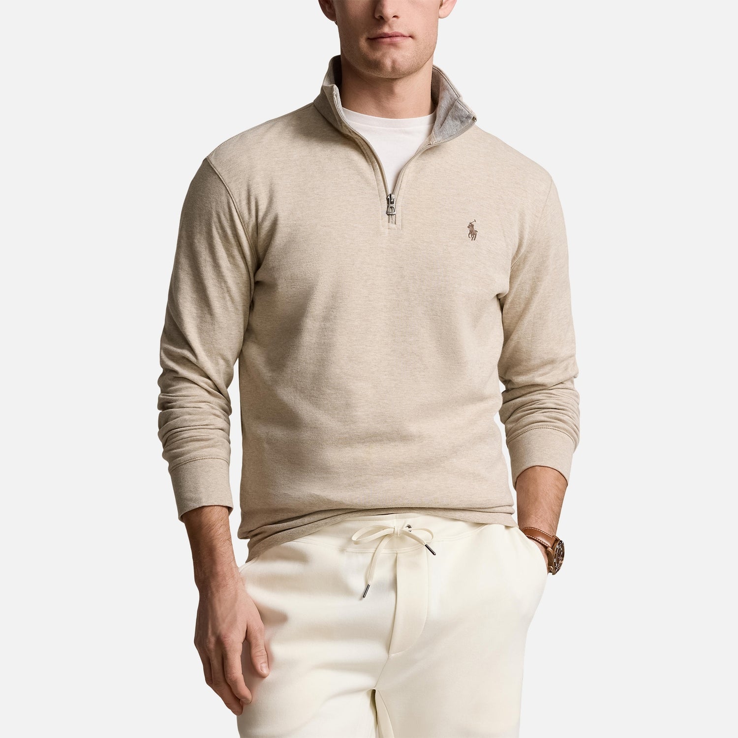 Polo Ralph Lauren Half-Zip Double-Knit Cotton-Blend Jersey Sweatshirt - XL