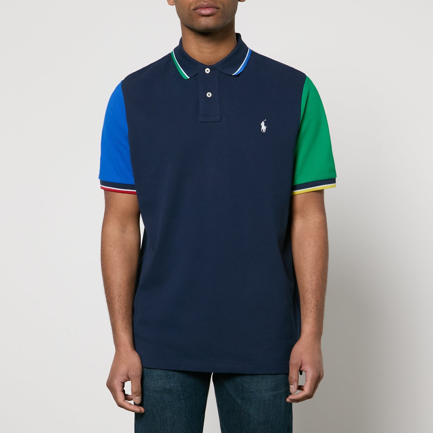 Polo Ralph Lauren Colour Block Cotton-Piqué Polo Shirt - XL