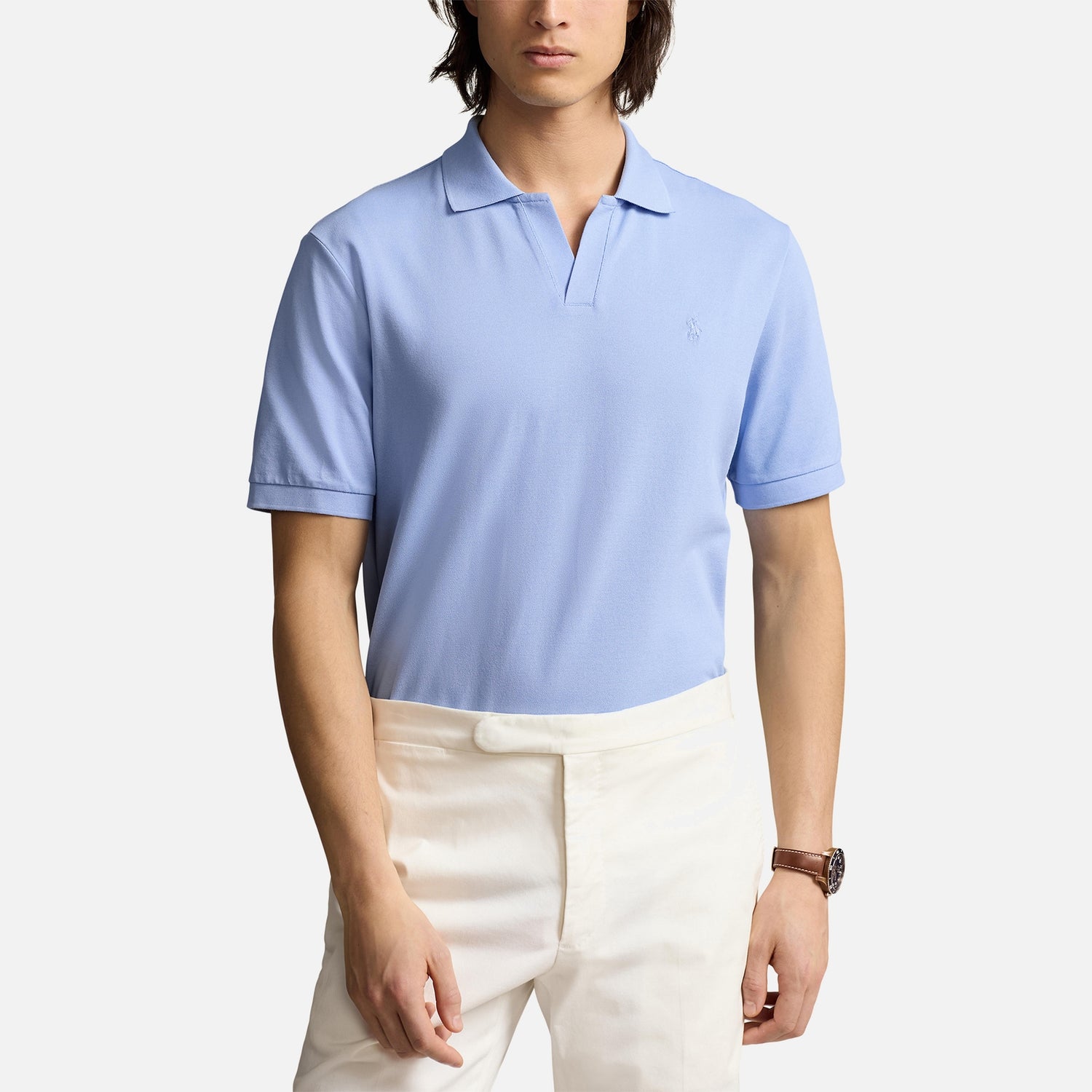 Polo Ralph Lauren Classic-Fit Poloshirt aus Stretchpiqué - Austin Blue - XXL