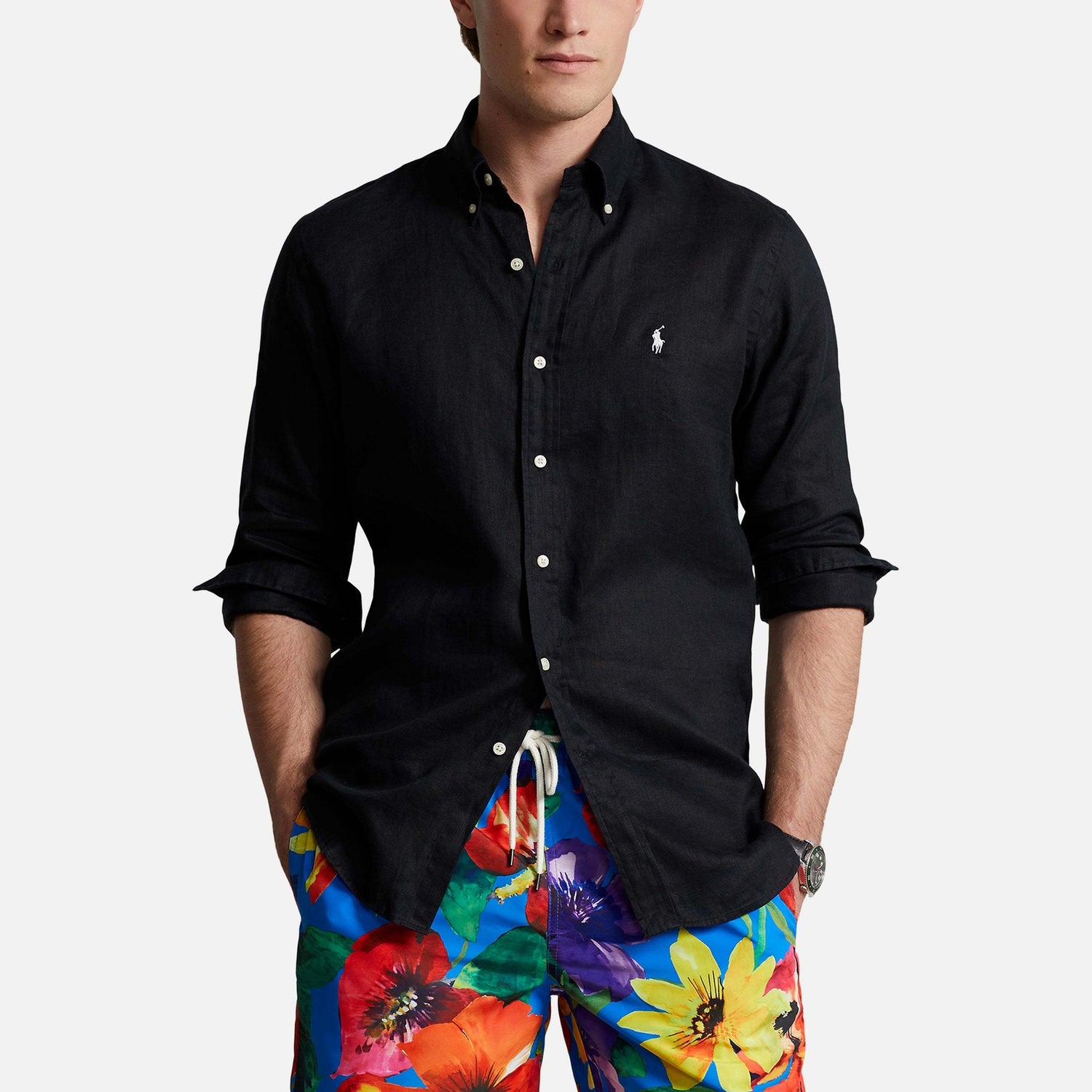 Polo Ralph Lauren Linen Long Sleeve Button-Down Shirt - S
