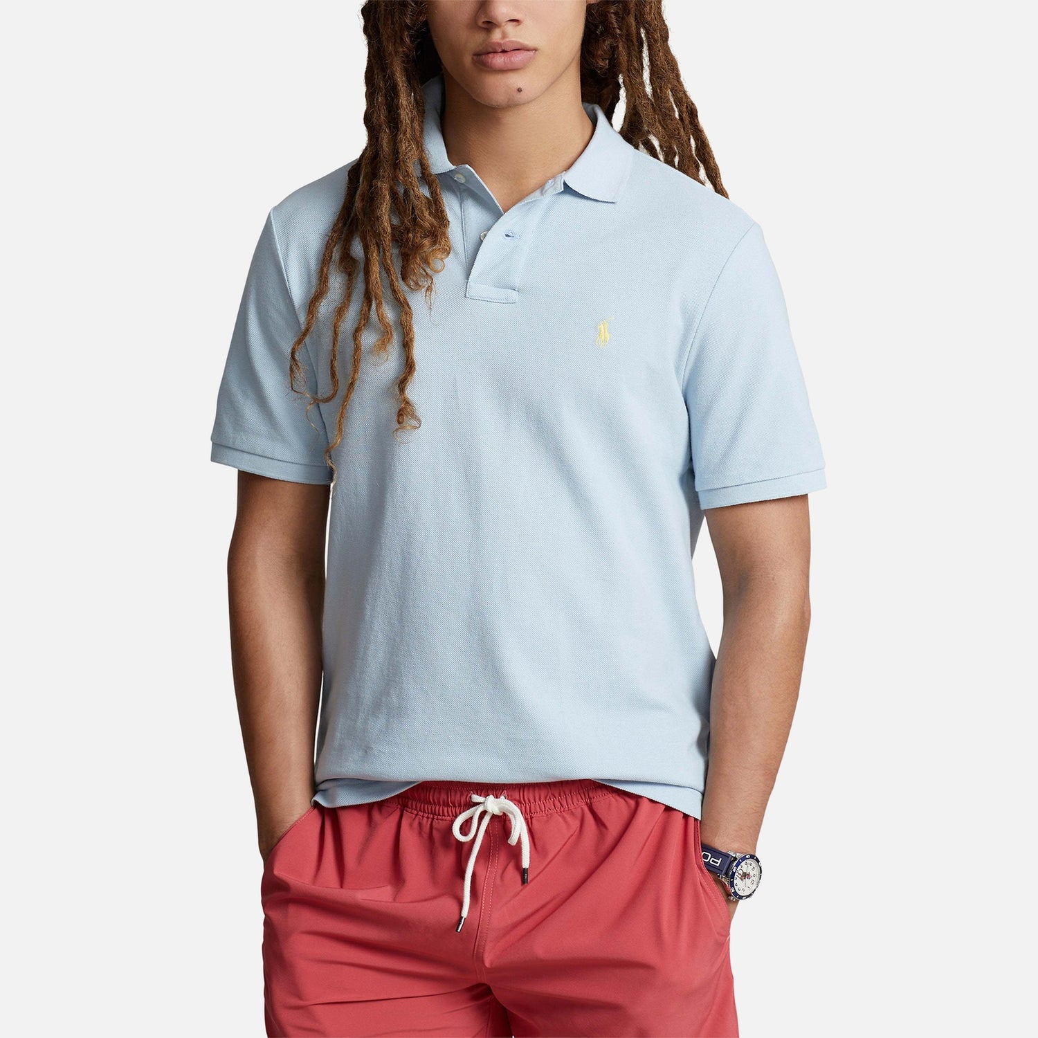 Polo Ralph Lauren Custom-Slim-Fit Poloshirt aus Piqué - Alpine Blue - S