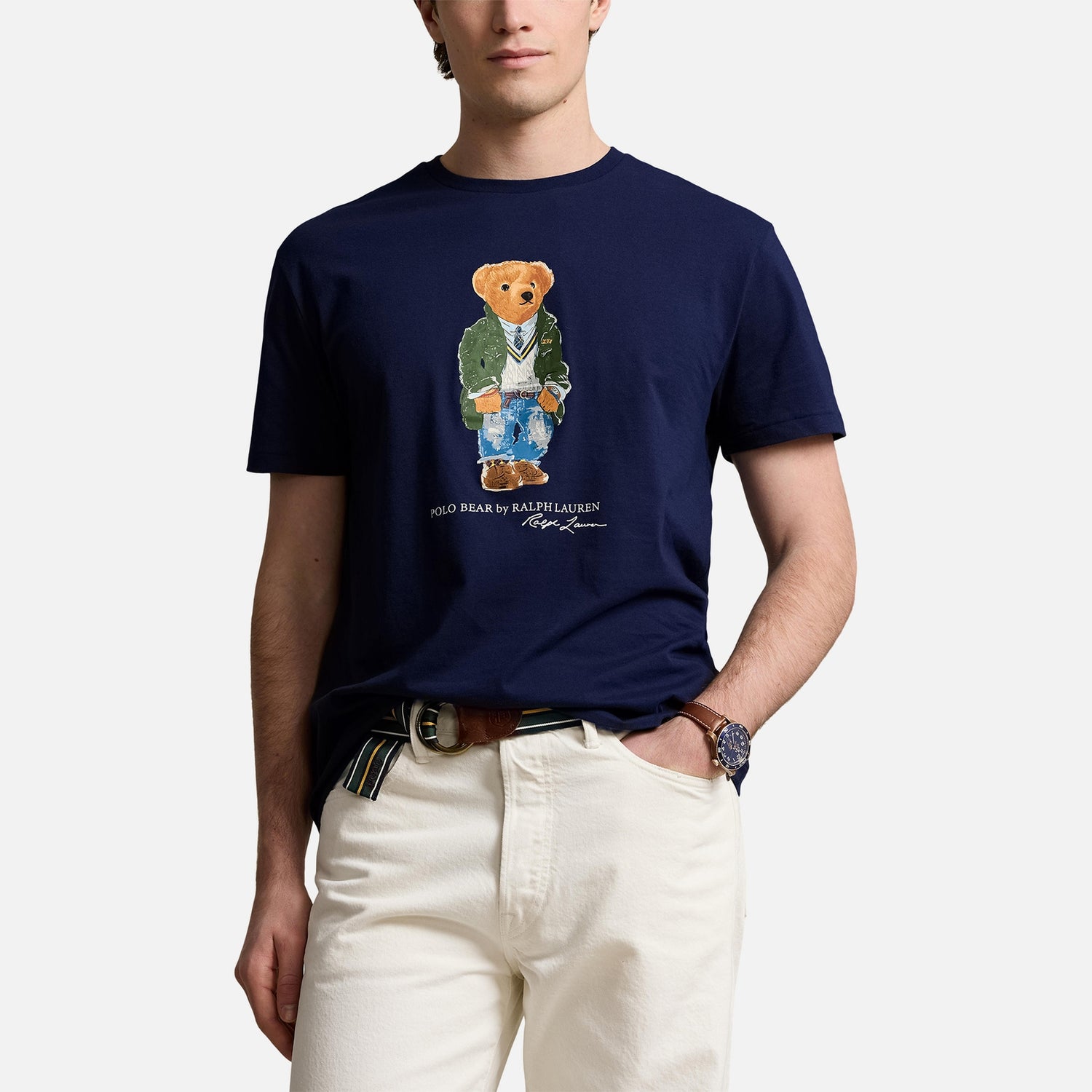 Polo Ralph Lauren Classic-Fit Jersey-T-Shirt mit Polo Bear - Newport Navy - M