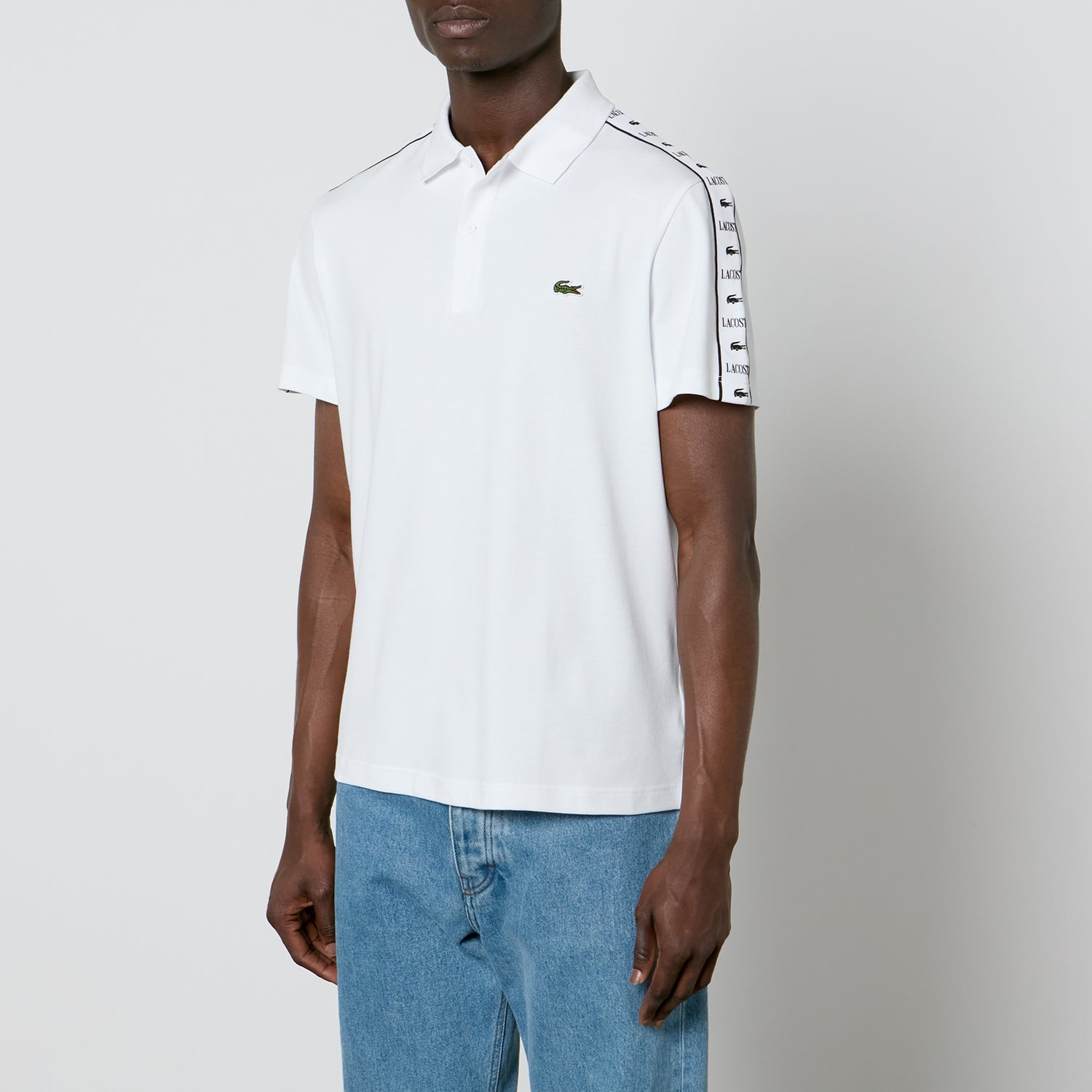 Lacoste Tape Shoulder Stretch-Cotton Piqué Polo Shirt - XXL