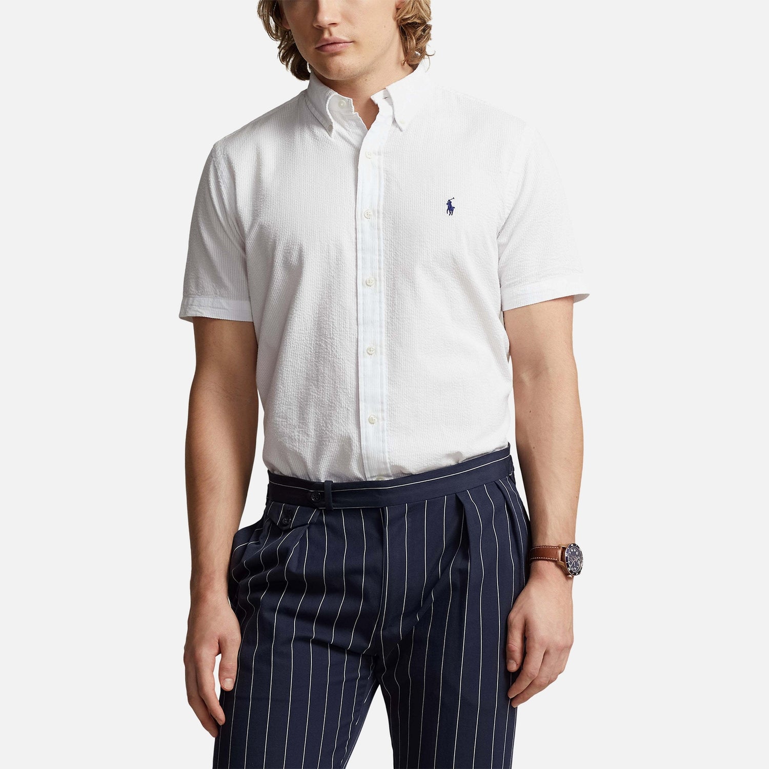 Polo Ralph Lauren Cotton-Seersucker Short Sleeve Shirt - S