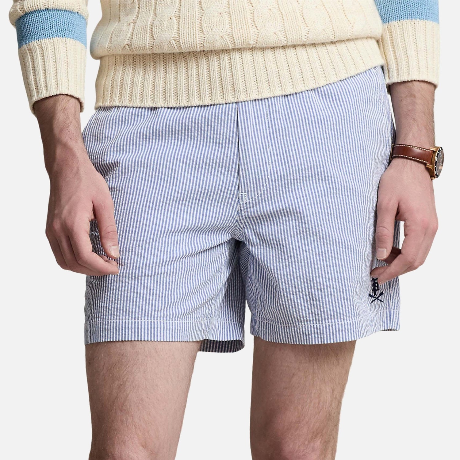 Polo Ralph Lauren Seersucker-Shorts Polo Prepster - Blue Seersucker - S