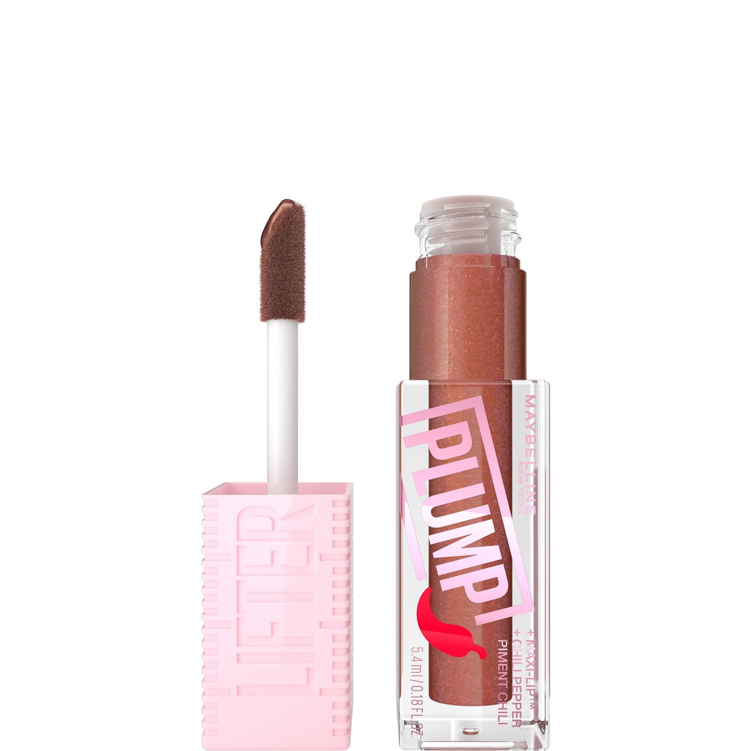 Maybelline Lifter Gloss Plumping Lip Gloss Lasting Hydration Formula With Hyaluronic Acid and Chilli Pepper (Various Shades)
