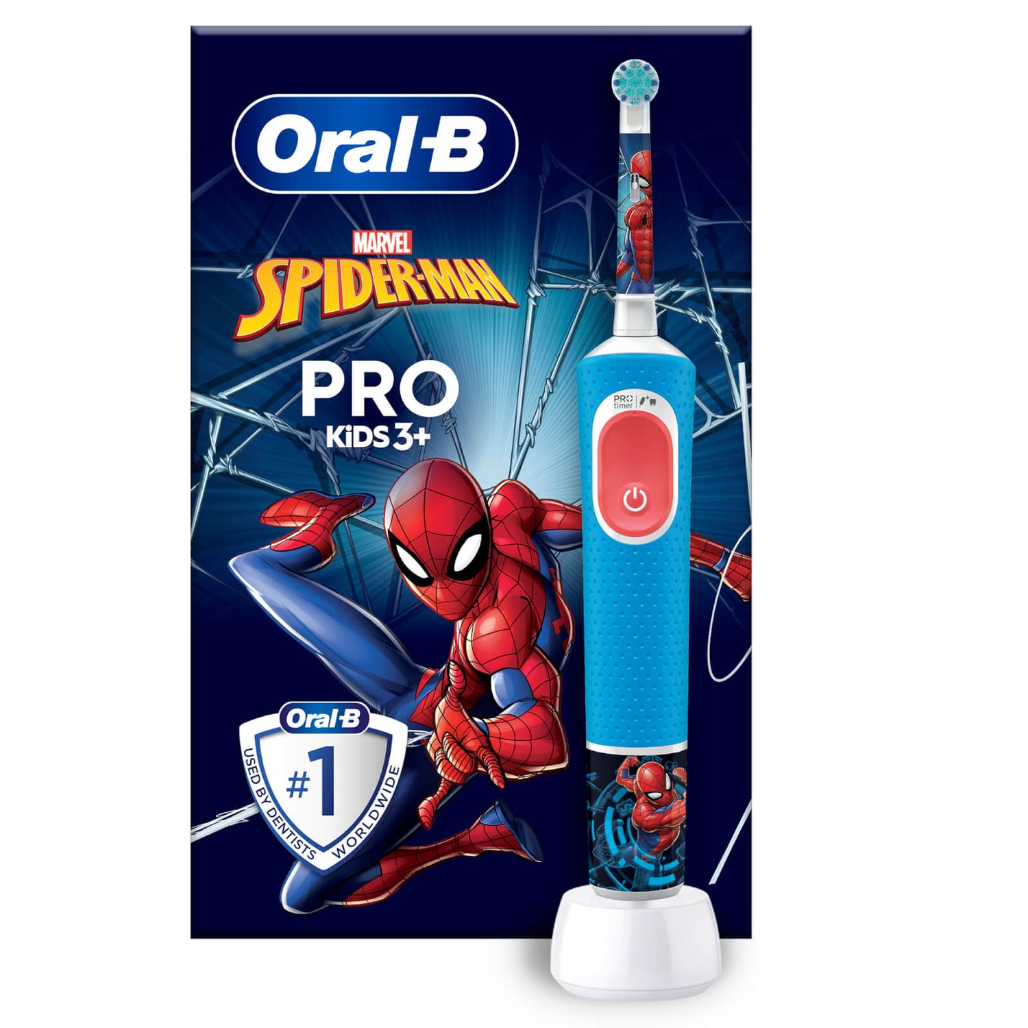 Oral-B Pro Kids Spiderman Elektrische Zahnbürste, Blau/Rot