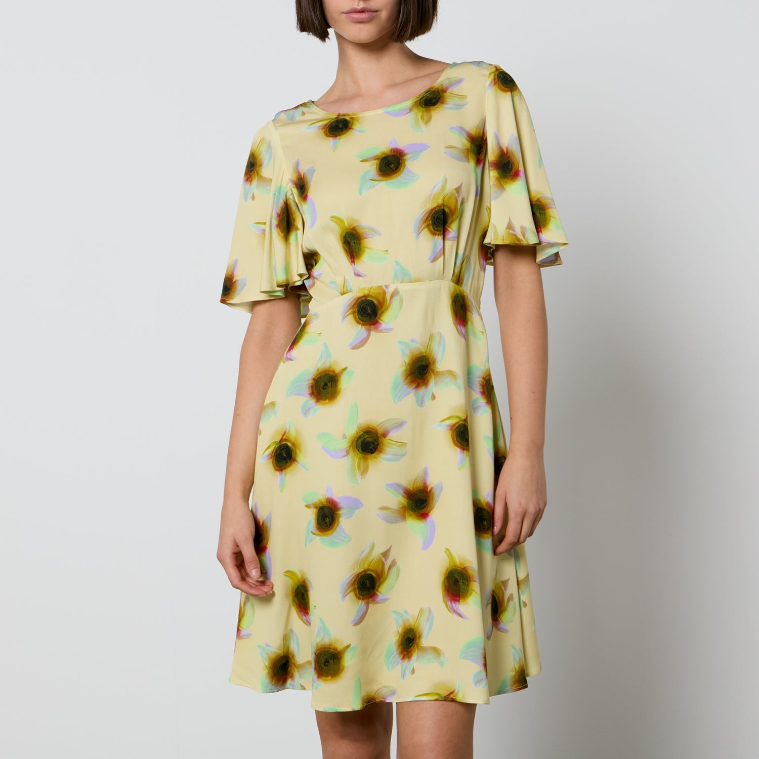 PS Paul Smith Printed Satin-Twill Dress - UK 12/IT 44