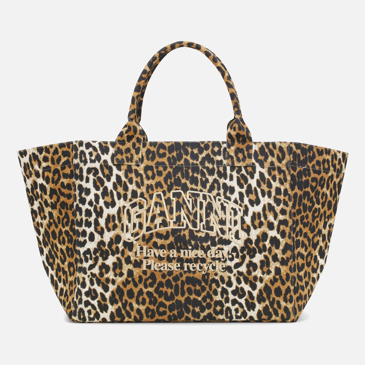 Ganni Recycled Cotton-Canvas XXL Shopper Bag
