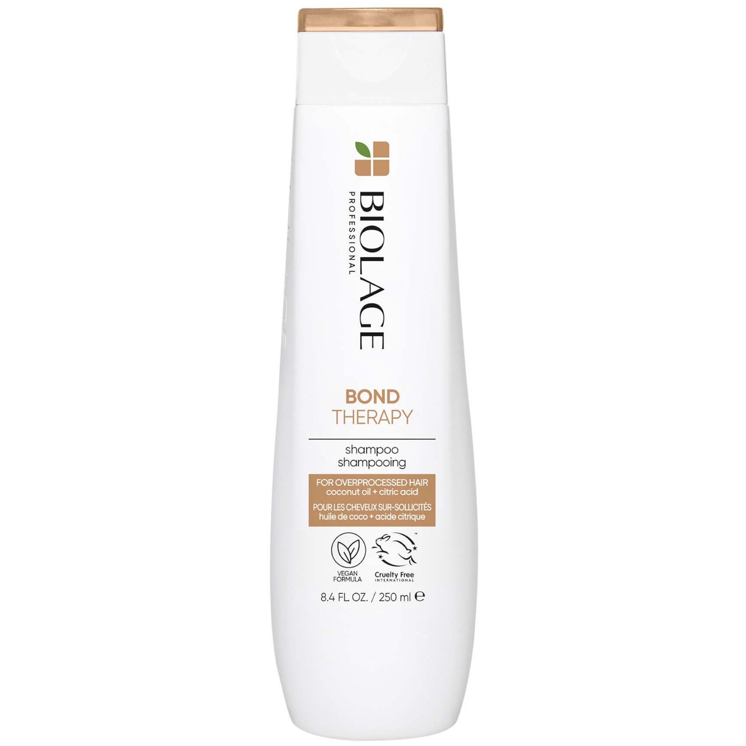 Biolage Professional Bond Therapy Cleansing Shampoo Infused with Citric Acid and Coconut Oil for Over-Processed Damaged Hair 250ml