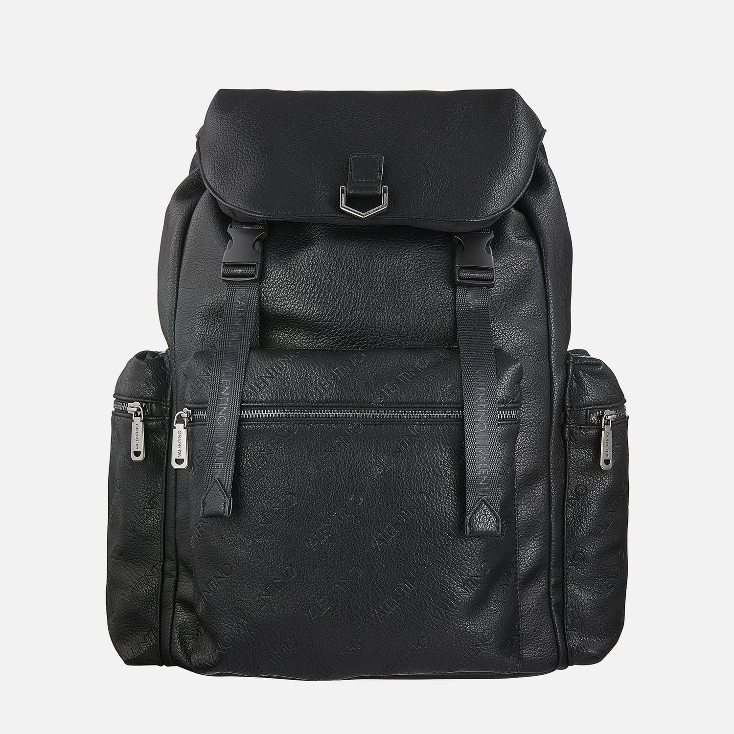 Valentino Drop Pebble-Grained Faux Leather Backpack